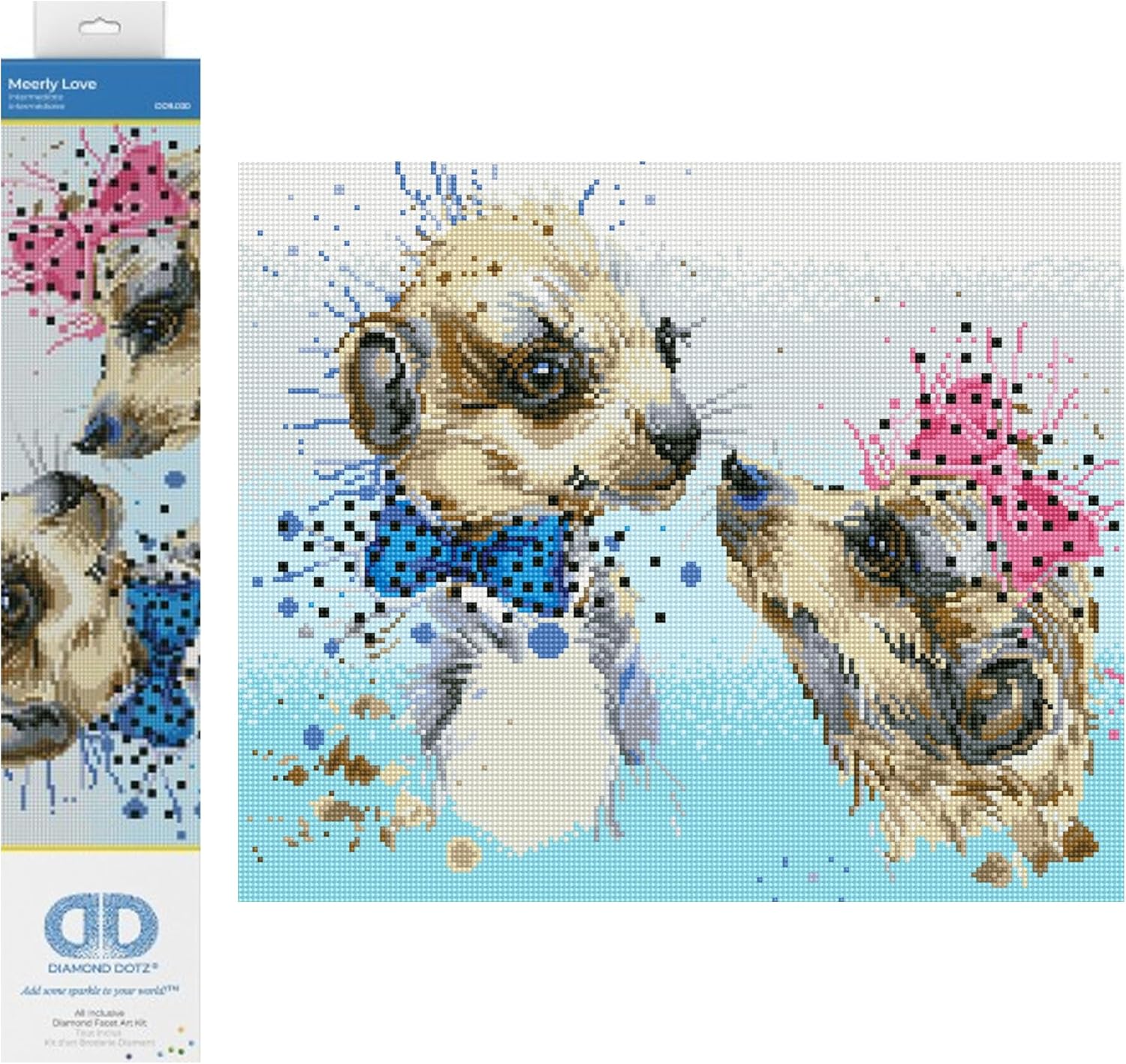 DIAMON DOT Meerl Lov Meerka Diamon Paintin Kit fo Adult Diamon Ar Kit Relaxin Creativ Craf Ki wit Dot Gem 16.5inchx19.7inch