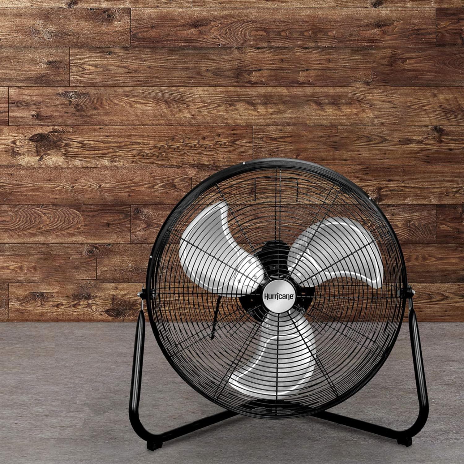 Hurricane Pro Series, 20 Inch High Velocity Heavy Duty Metal Orbital Floor Fan with 3 Adjustable Speed Settings and 360 Degree Oscillation, Black