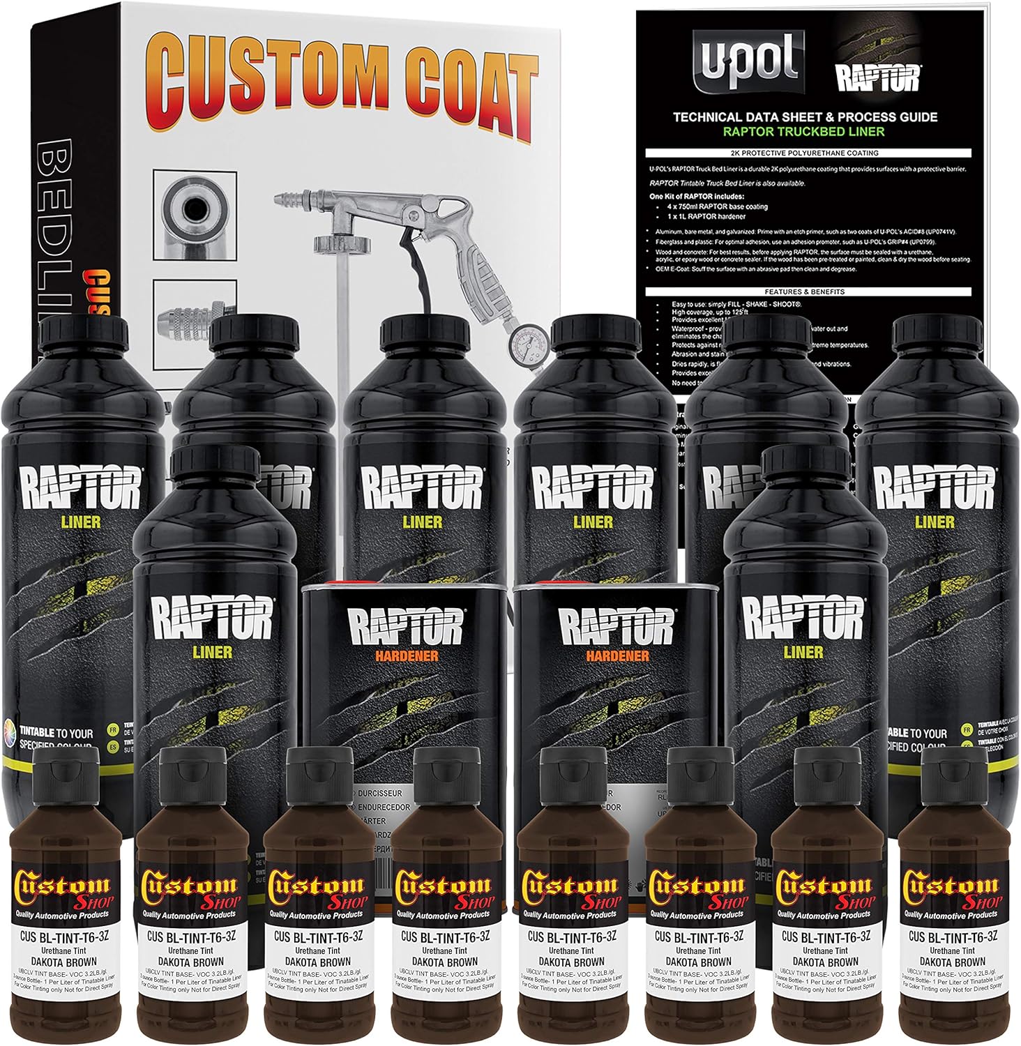 Custo Sho Dakot Brow Urethan Spray-O Truc Be Line Ki an Custo Coa Spra Gu wit Regulator Liters