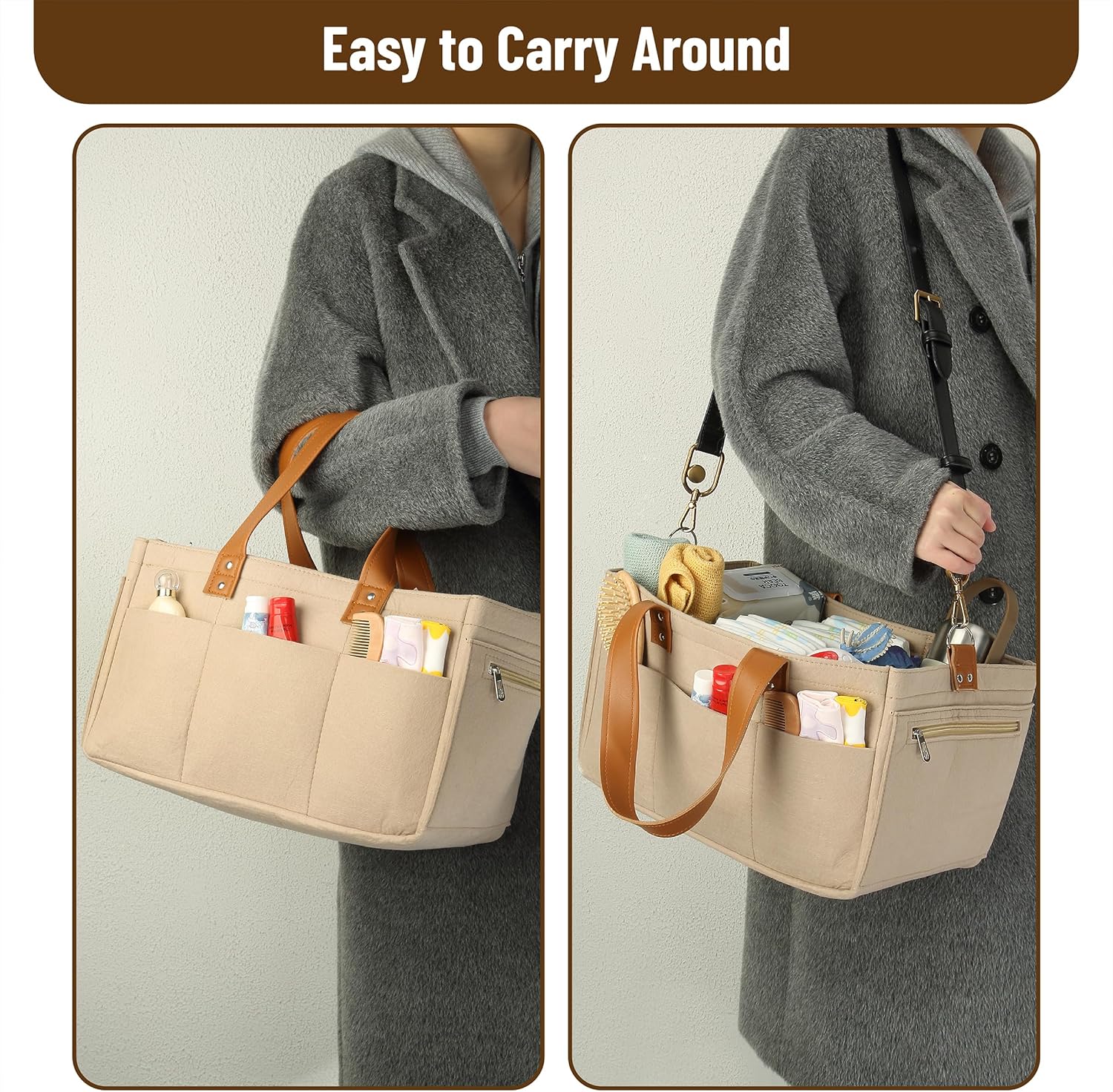 Bab Diape Cadd Organizer Leathe Strap Bab Organizer Ca Diape Caddy