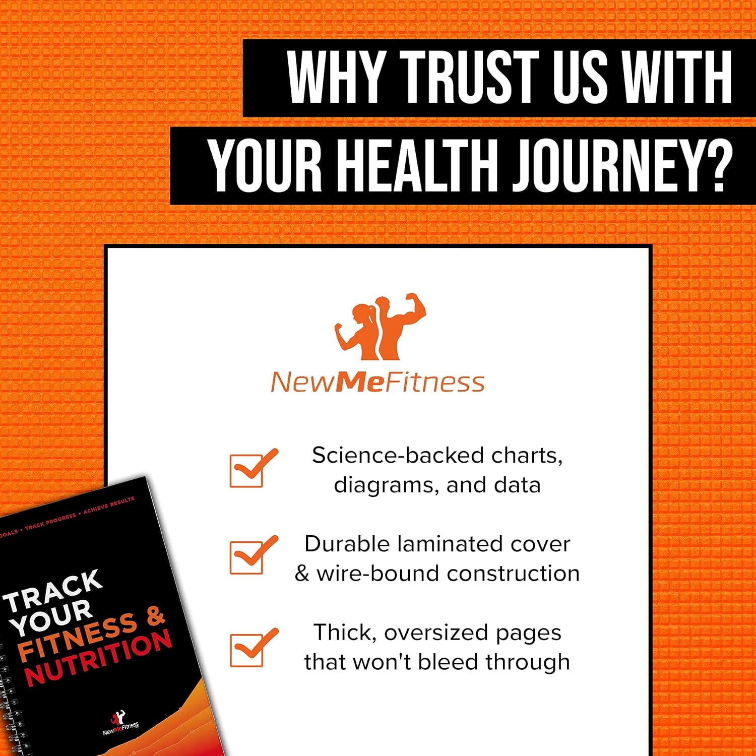 NewMe Fitness Journal for Women Men, Food Workout Journal, Planner Log Book to Track Weight Loss, Muscle Gain, Home Gym Exercise, Bodybuilding Progress, Daily Nutrition Personal Health Tracker