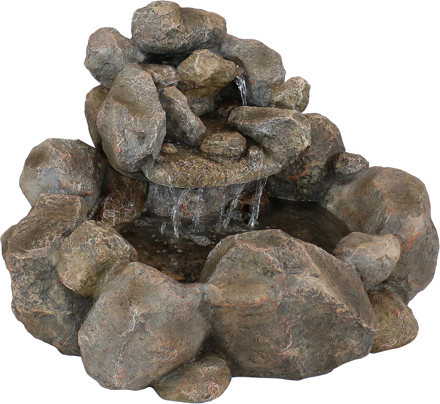 Sunnydaz Rock Ravin Electri Wate Fountai 18-Inc Outdoo Wate Featur wit Submersibl Pum fo Garden Patio Deck