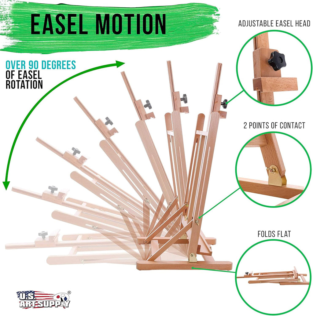 U.S Ar Suppl Mediu Woode H-Fram Studi Tableto Ease Adjustabl Stand Hold U t 27inc Canvas Portabl Tabl To Ease fo Painting