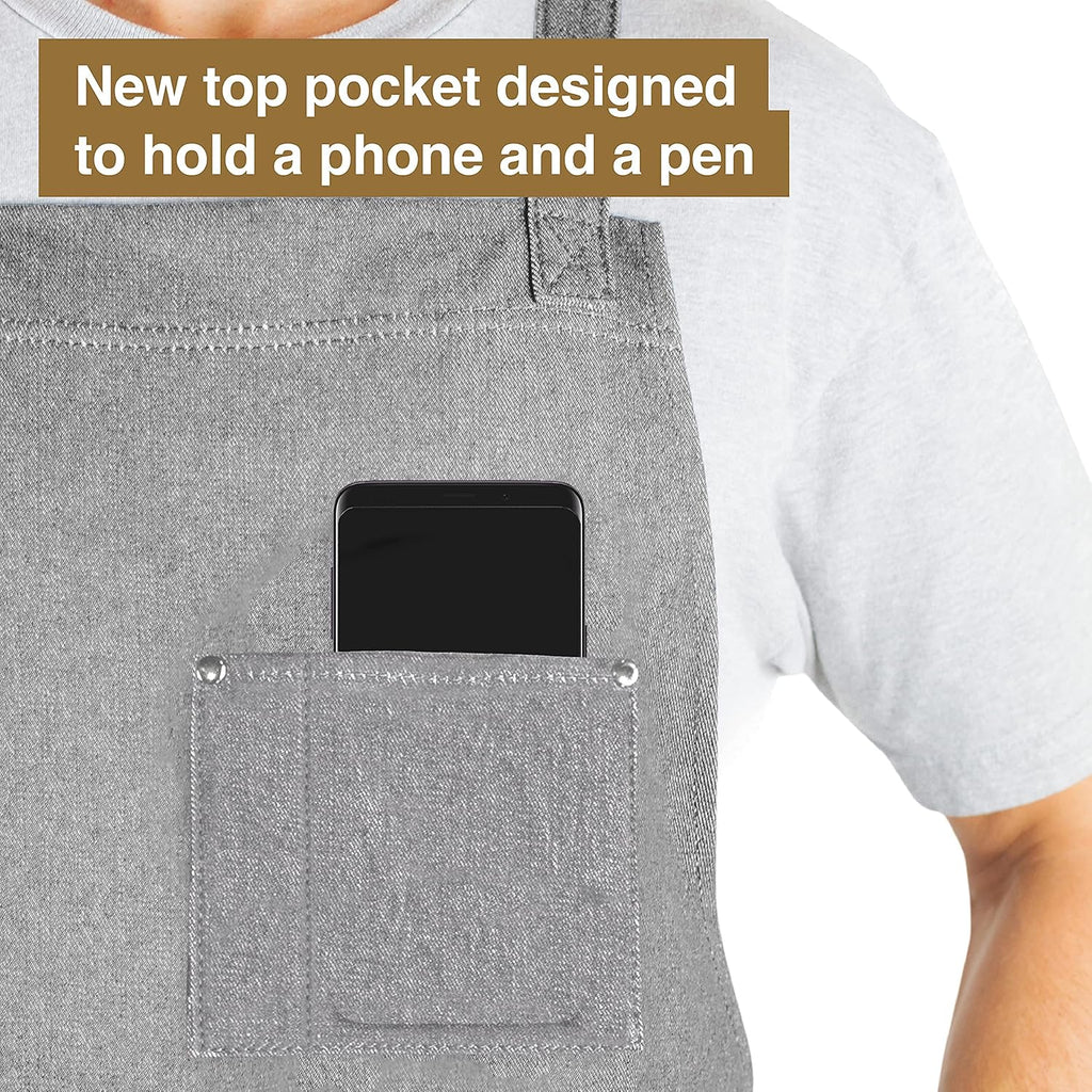 Hudson Durable Goods - Professional Grade Chef Apron for Kitchen, BBQ Grill