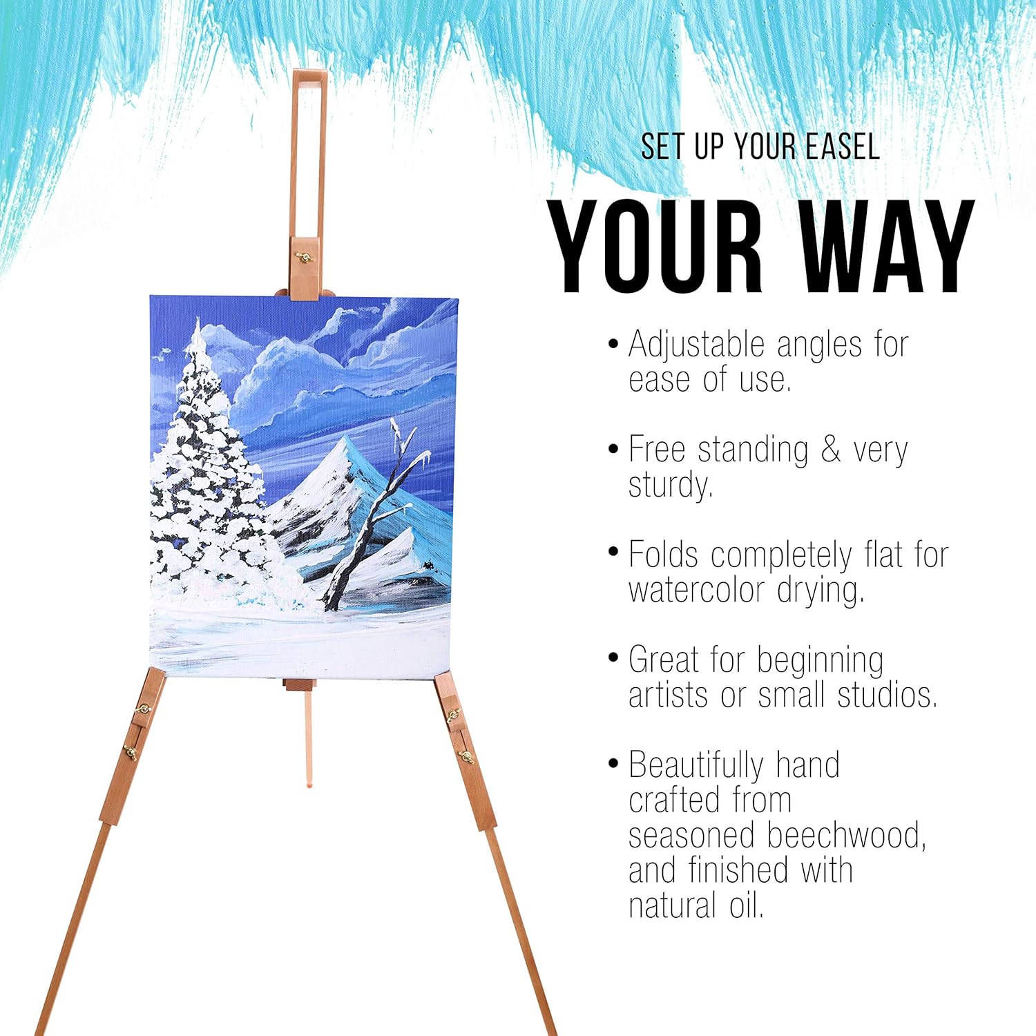 U.S Ar Suppl Harbo 72inc Hig Adjustabl Woo Artis Ease Stand Versatil fo Watercolor Fiel Displa Portabl Tripo fo Floo Tabletop Hold Canva U t 42inc Vertical 28inc Horizontal