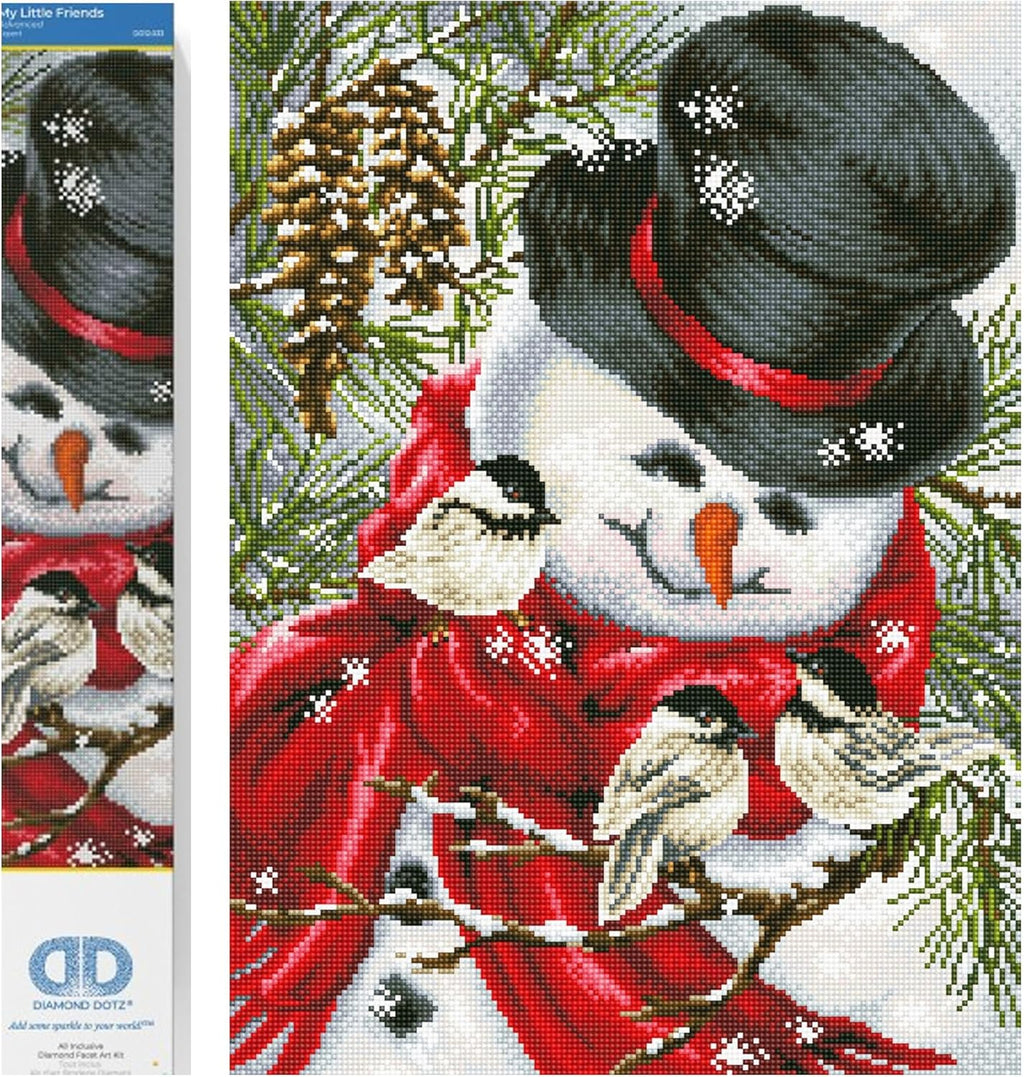 DIAMON DOT M Littl Friend Snowma Diamon Paintin Kit fo Adult Diamon Ar Kit Relaxin Creativ Craf Ki wit Dot Gem 22.4inchx16.5inch