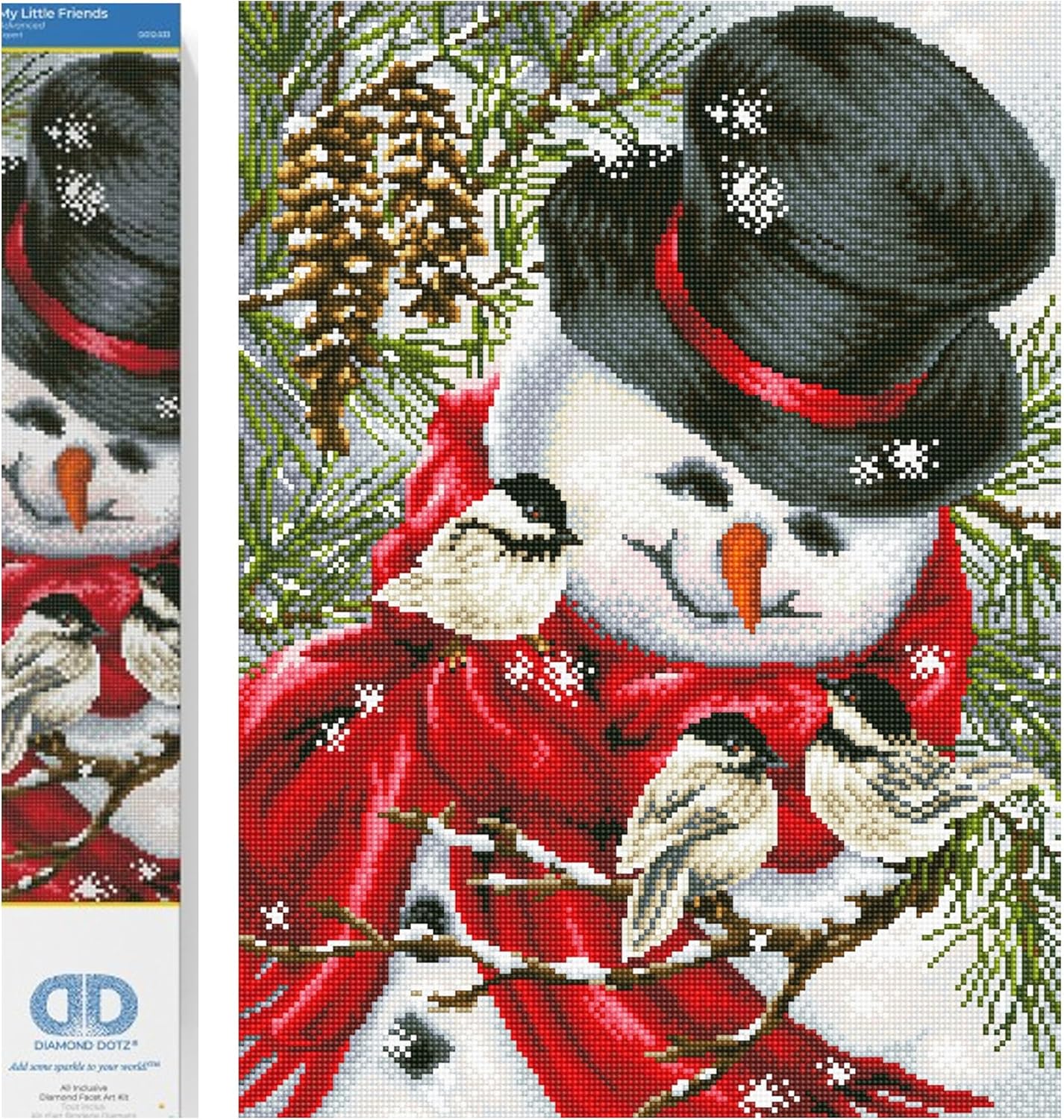 DIAMON DOT M Littl Friend Snowma Diamon Paintin Kit fo Adult Diamon Ar Kit Relaxin Creativ Craf Ki wit Dot Gem 22.4inchx16.5inch