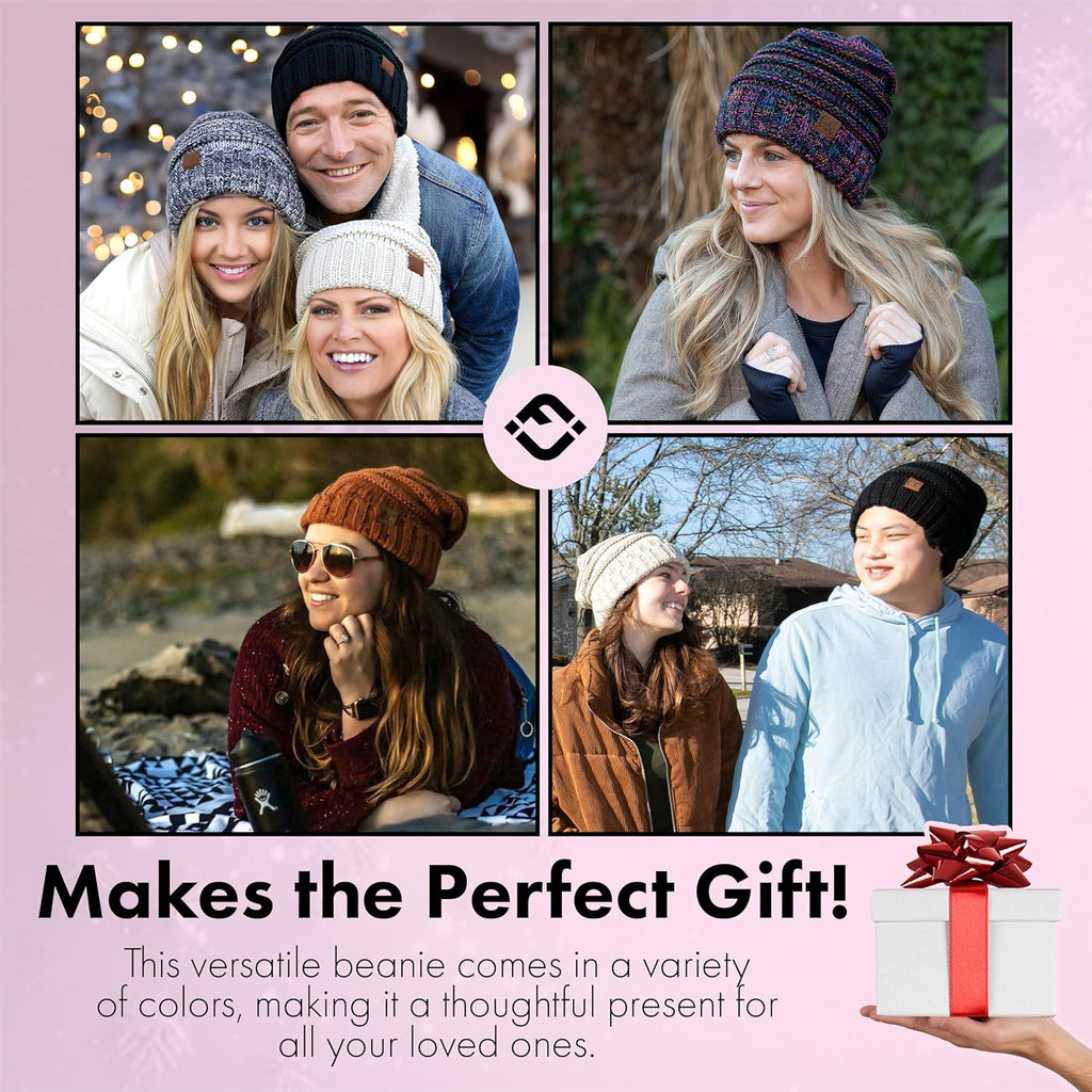 Funky Junque Exclusives Slouchy Beanie for Women ¨C Oversized Winter Hat, Chunky Cable Knit Beanies, Unisex Cold Weather Hats