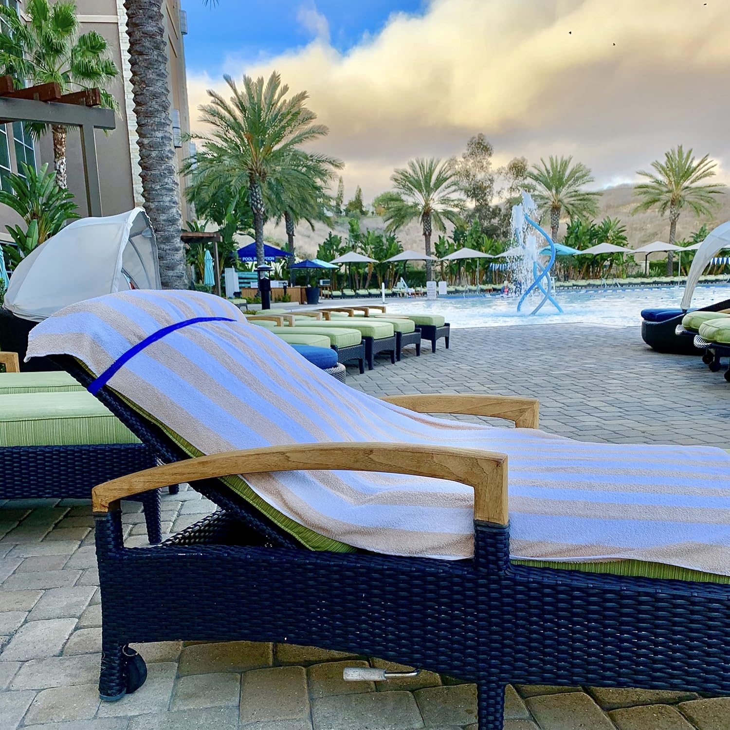 Cruise On Towel Bands for Cruise Chairs (4 Pack), Better Alternative to Towel Clips for Beach, Pool Ships, Essential for 2026 2027 Trips, Secure Stylish, Blue Teal