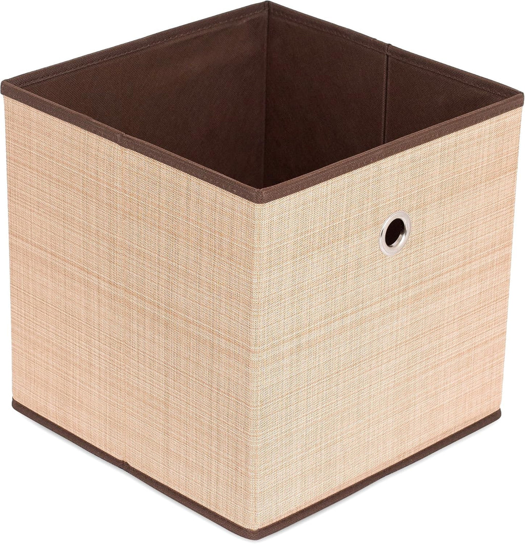 Internet' Bes Canva Storag Bi Durabl Storag Cub Bo Baske Containe Clothe Nurser Toy Organize Brow (Beige)