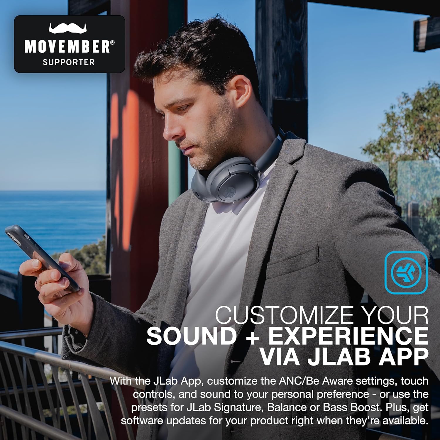 Lux ANC Wireless Headphones, Graphite, Hybrid Active Noise Cancelling, Customizable Sound, Spatial Audio Compatible, Premium Over-Ear Bluetooth Headset