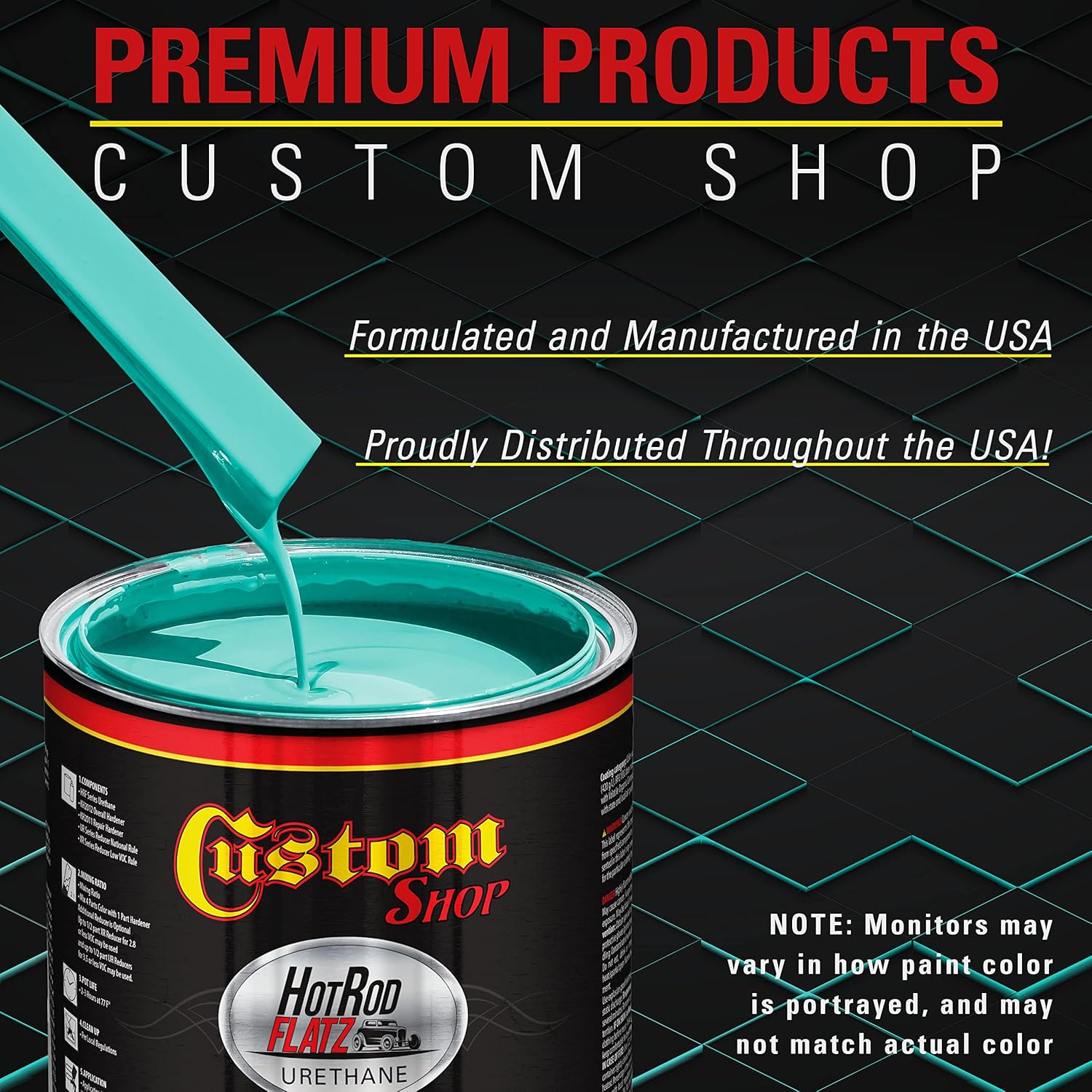 Custo Sho Tropica Turquois Ho Ro Flat Fla Matt Sati Urethan Aut Pain Complet Quar Pain Ki Professiona Lo Shee Automotive Ca Truc Coating 4: Mi Ratio
