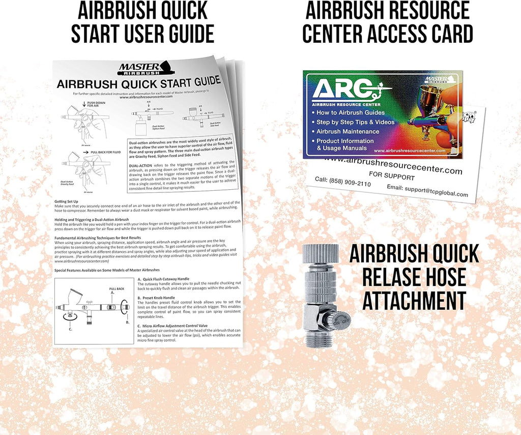 Maste Airbrus Coo Runne I Dua Fa Ai Compresso Syste Ki wit G44 Fin Detai Contro Gravit Fee Dual-Actio Airbrus Pr Se wit 0.2 0.3 0. m Tips How-T Guid Hobby Auto Cake
