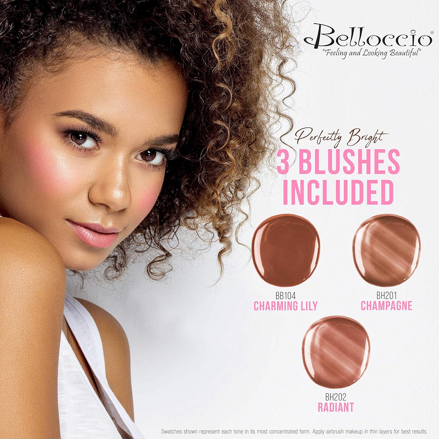 Bellocci Airbrus Cosmeti Makeu Syste wit MASTE SE o Al 1 Foundatio Shade plu Blush Shimme an Bronze Al i 1/ o bottles