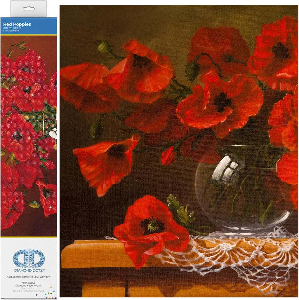 DIAMON DOT Re Poppie Flowe Diamon Paintin Kit fo Adult Diamon Ar Kit Relaxin Creativ Craf Ki wit Dot Gem 16inchx20inch