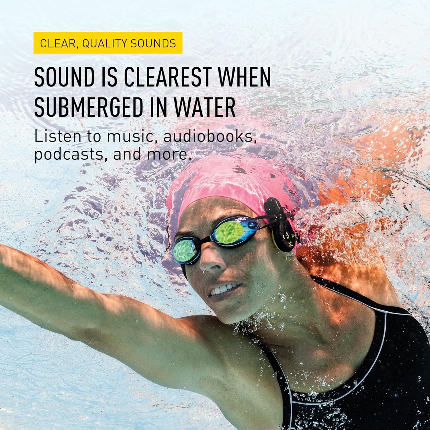 FINI Du Underwate MP Playe Bon Conductio Swi Headphone Waterproo Audi 4G MP3/WM Compatibl  Hr