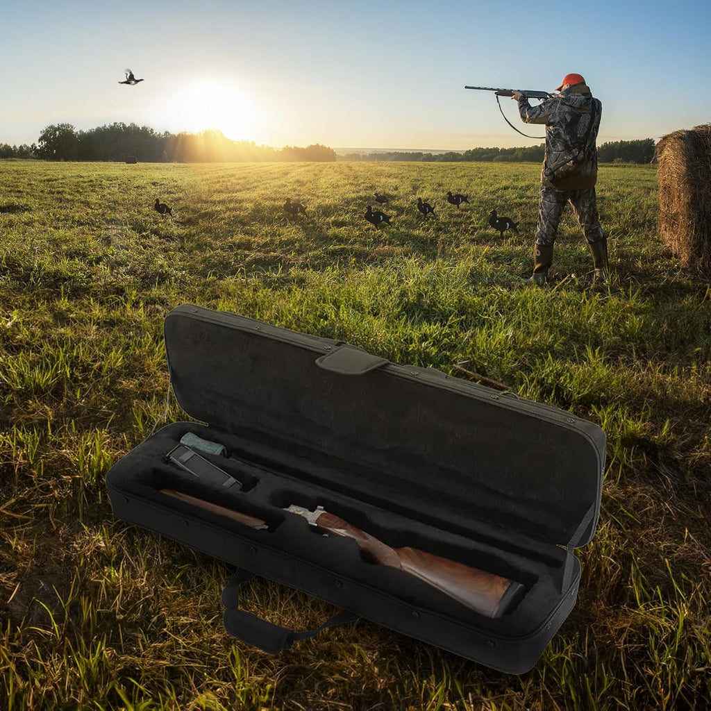 SK Case Rugge Exterio an Rigi Foa Interio Hybri Breakdow Trave Shotgu Cas fo 33.7 Inc Barrel wit Externa Pouches Black