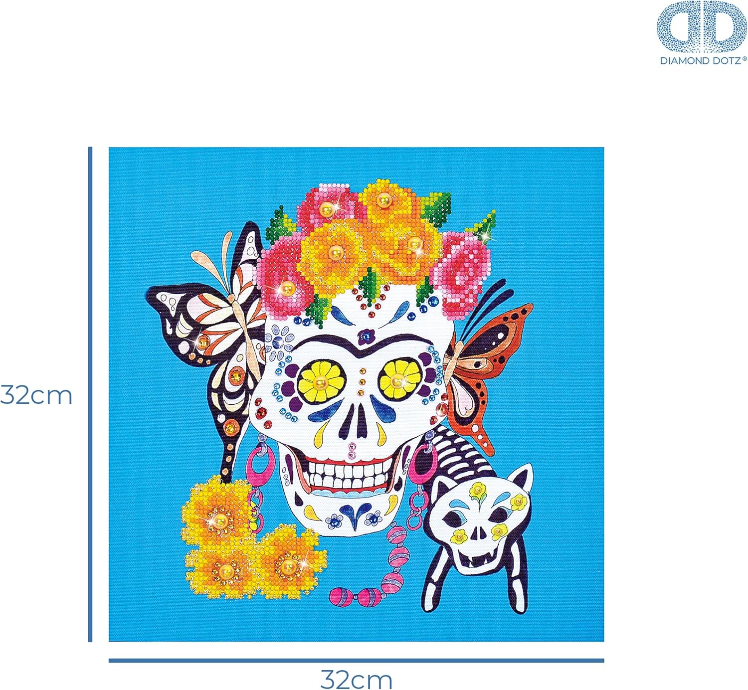 DIAMON DOT Ca Lad Suga Skul Diamon Paintin Kit fo Adult Diamon Ar Kit Relaxin Creativ Craf Ki wit Dot Gem 12.6inchx12.6inch