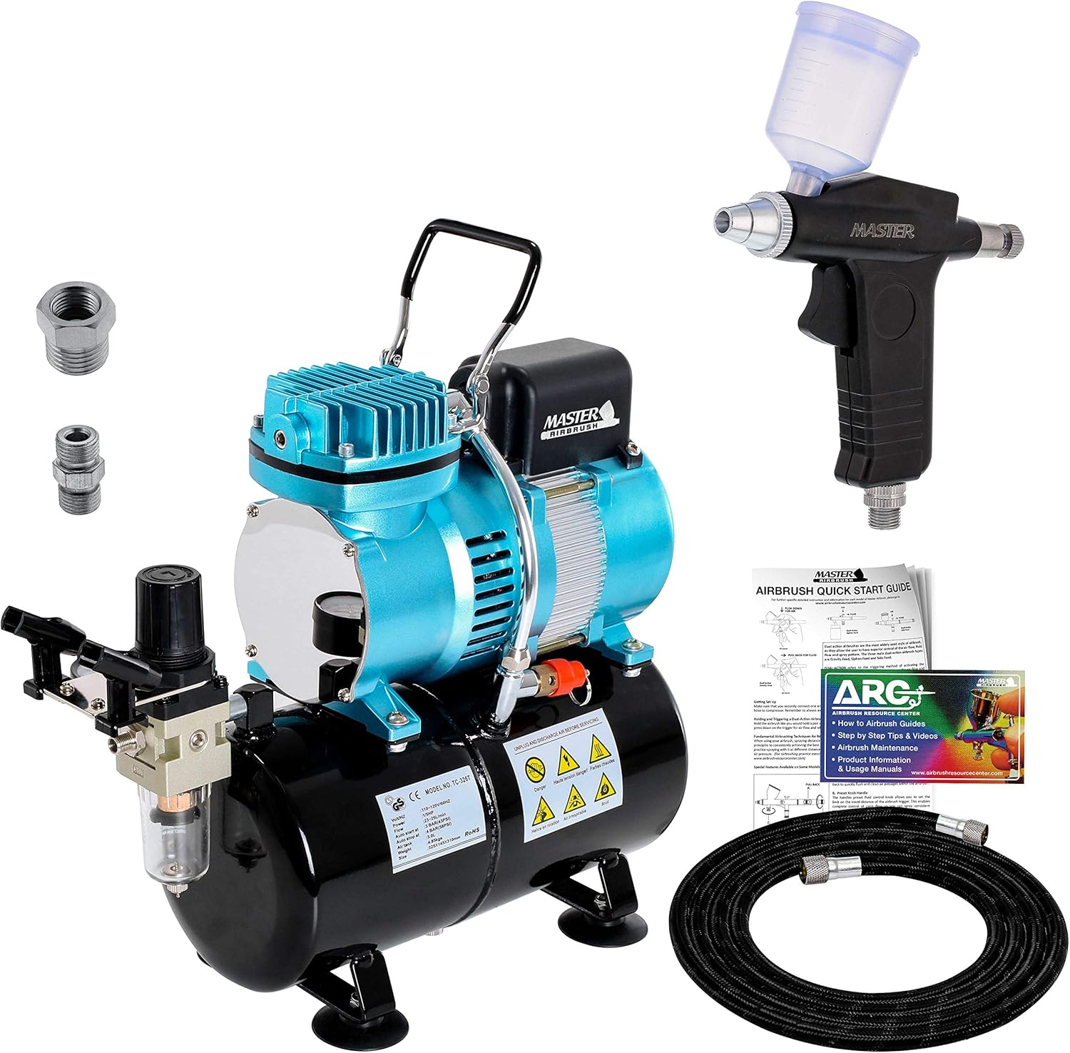 MA G7 Dual-Actio Trigge Styl Gravit Airbus wit Tan Compresso an Hose