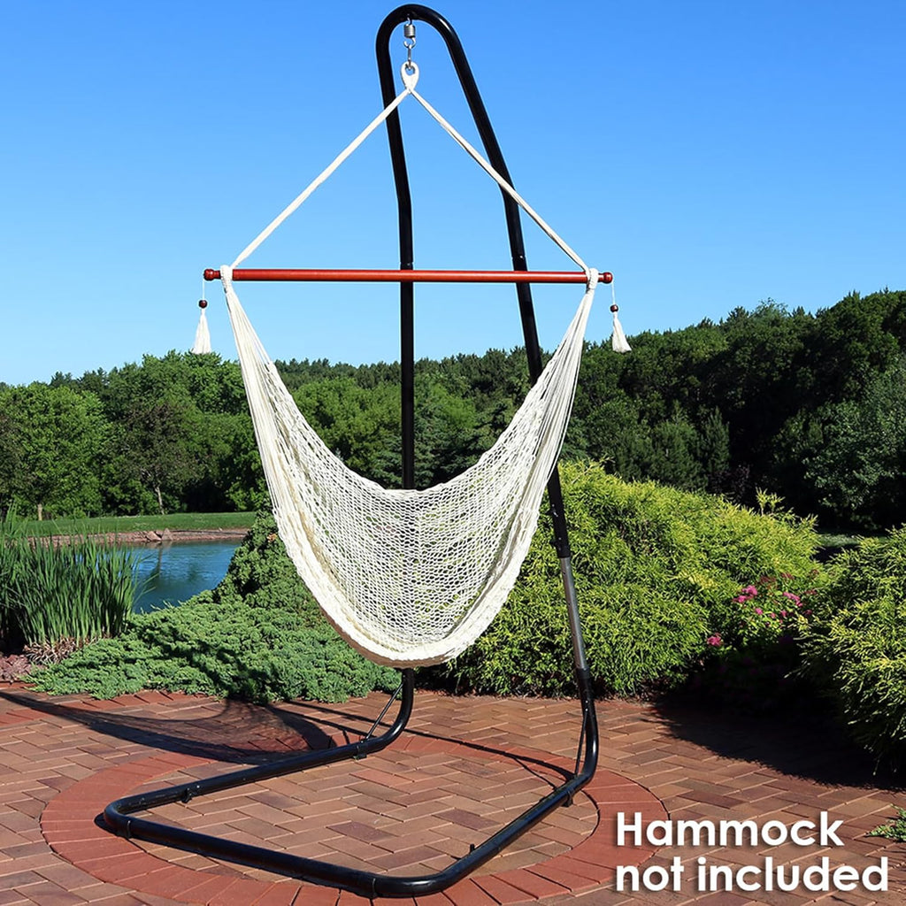 Sunnydaz Adjustabl Hammoc Chai Stan Onl 79-Inc t 93-Inc Tal Hangin Chai Stan Heavy-Dut 330-Poun Weigh Capacity