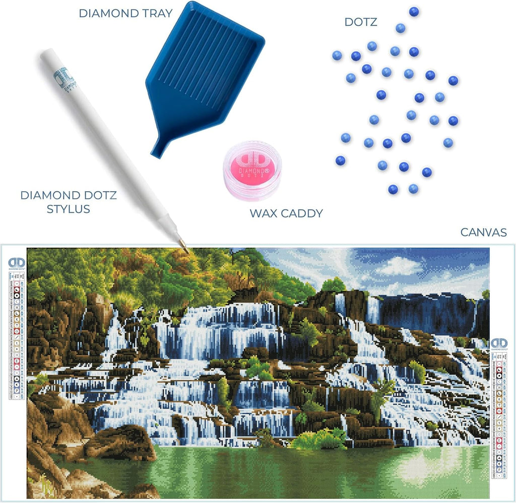 DIAMON DOT Pongou Waterfal Diamon Paintin Kit fo Adult Diamon Ar Kit Relaxin Creativ Craf Ki wit Dot Gem 39x22
