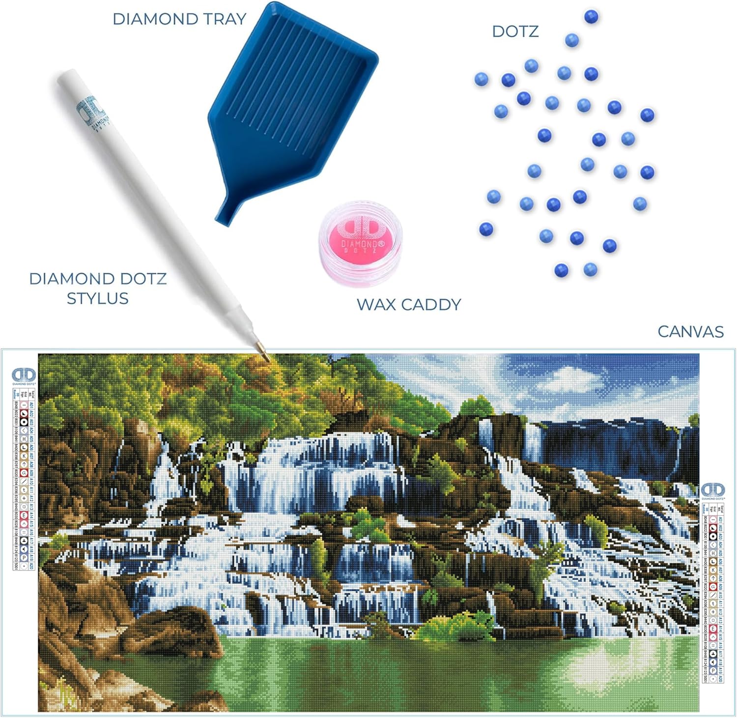 DIAMON DOT Pongou Waterfal Diamon Paintin Kit fo Adult Diamon Ar Kit Relaxin Creativ Craf Ki wit Dot Gem 39x22