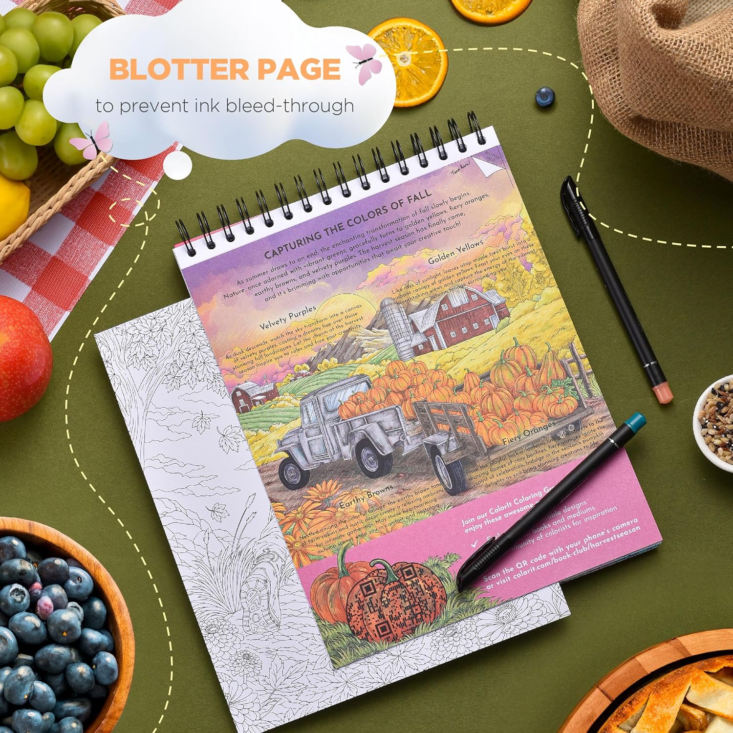 ColorI Colorfu Harves Adul Colorin Boo Spira Boun Fal Editio Featurin 5 Thanksgivin Hallowee Illustration Thic Paper Fla Hardcover In Blotte Colorin Books