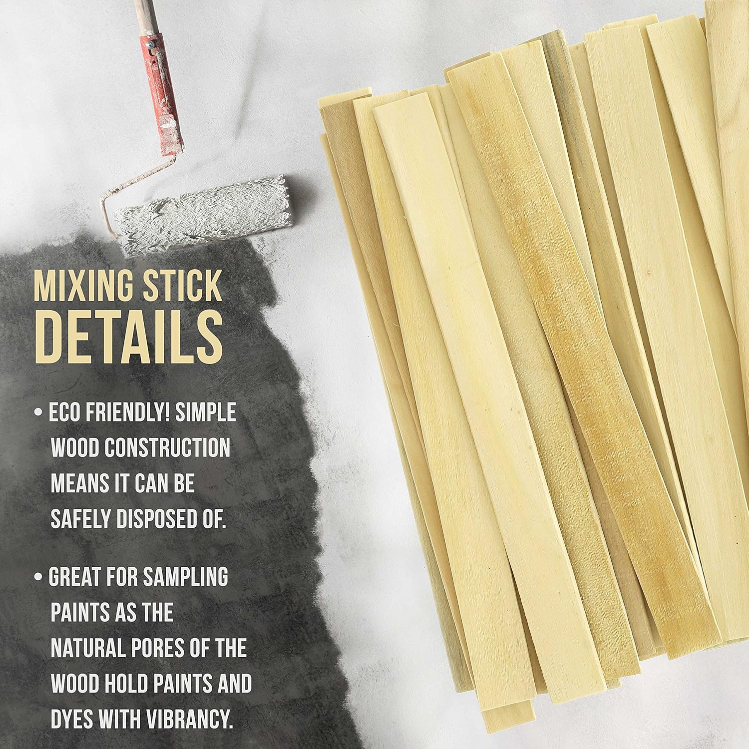 Custom Shop Craft and Paint Stirrers - 12inch Premium Grade Wood - Full Case of 1000