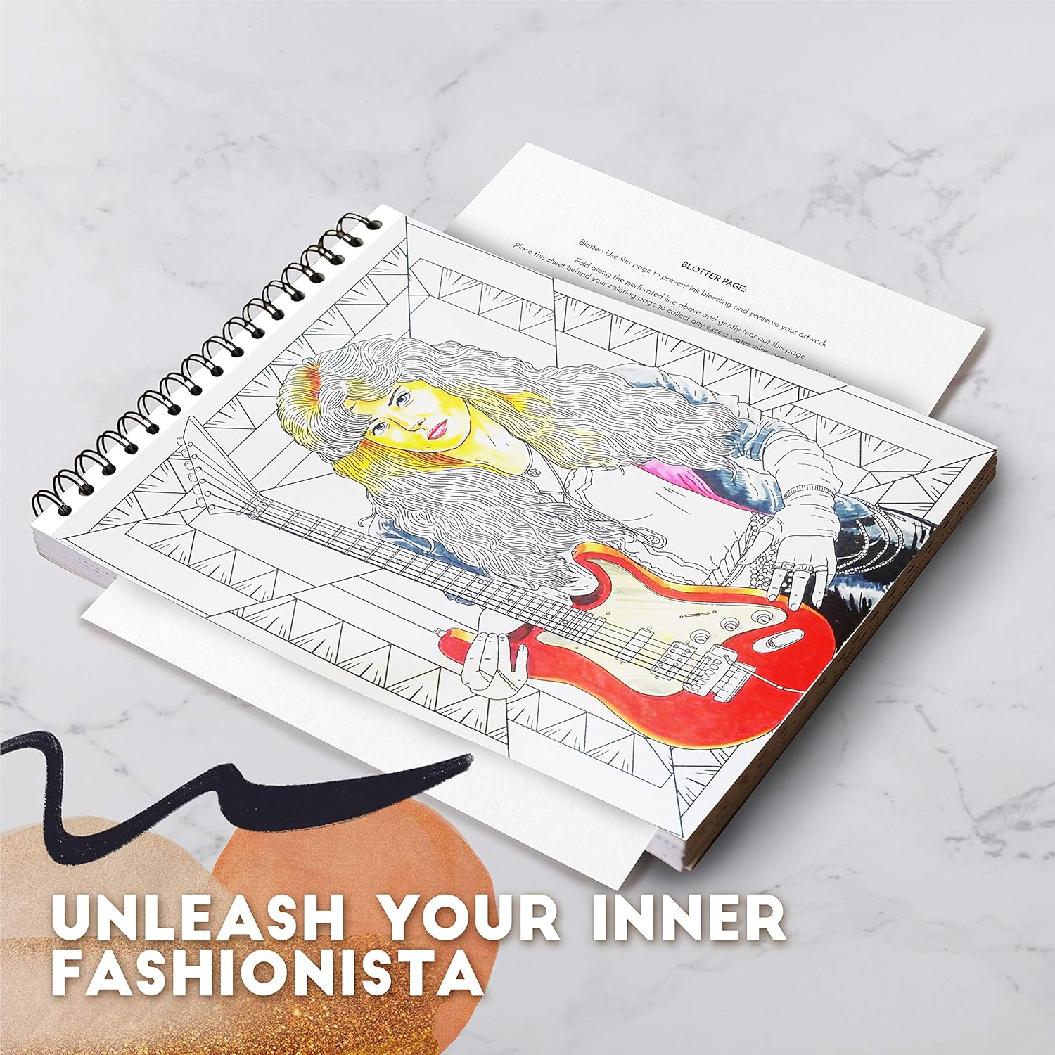 ColorI Fashio Throug Th Age Adul Colorin Boo 5 Single-Side Designs Thic Smoot Paper La Fla Hardbac Covers Spira Bound US Printed Fashio Page t Color