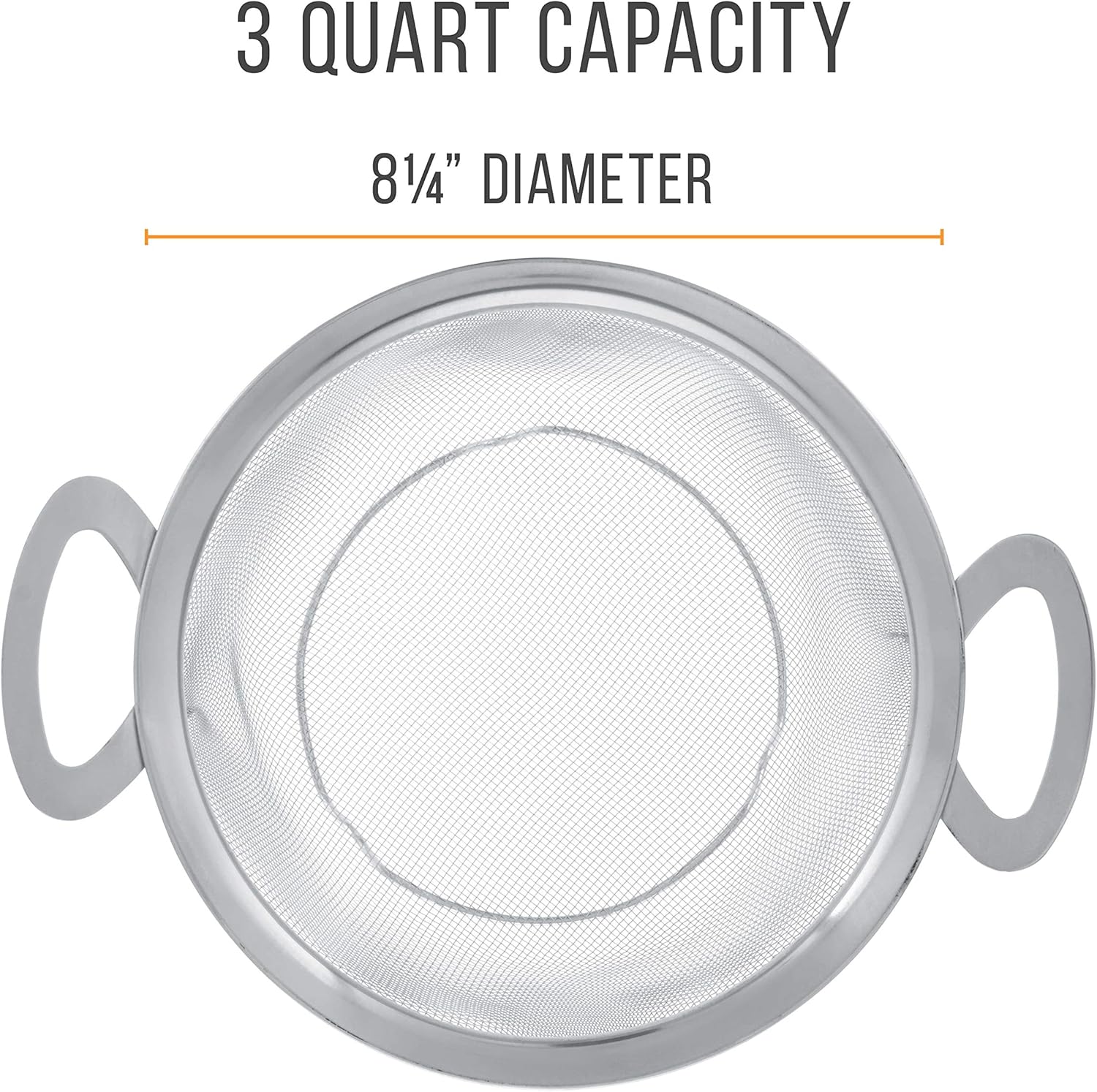 U.S Kitche Suppl Stainles Stee Colande Straine Baske 3-Quar Colande wit Restin Fee Handle Wid Ri Sieve Stainles Stee Strainer an Colander fo Kitchen