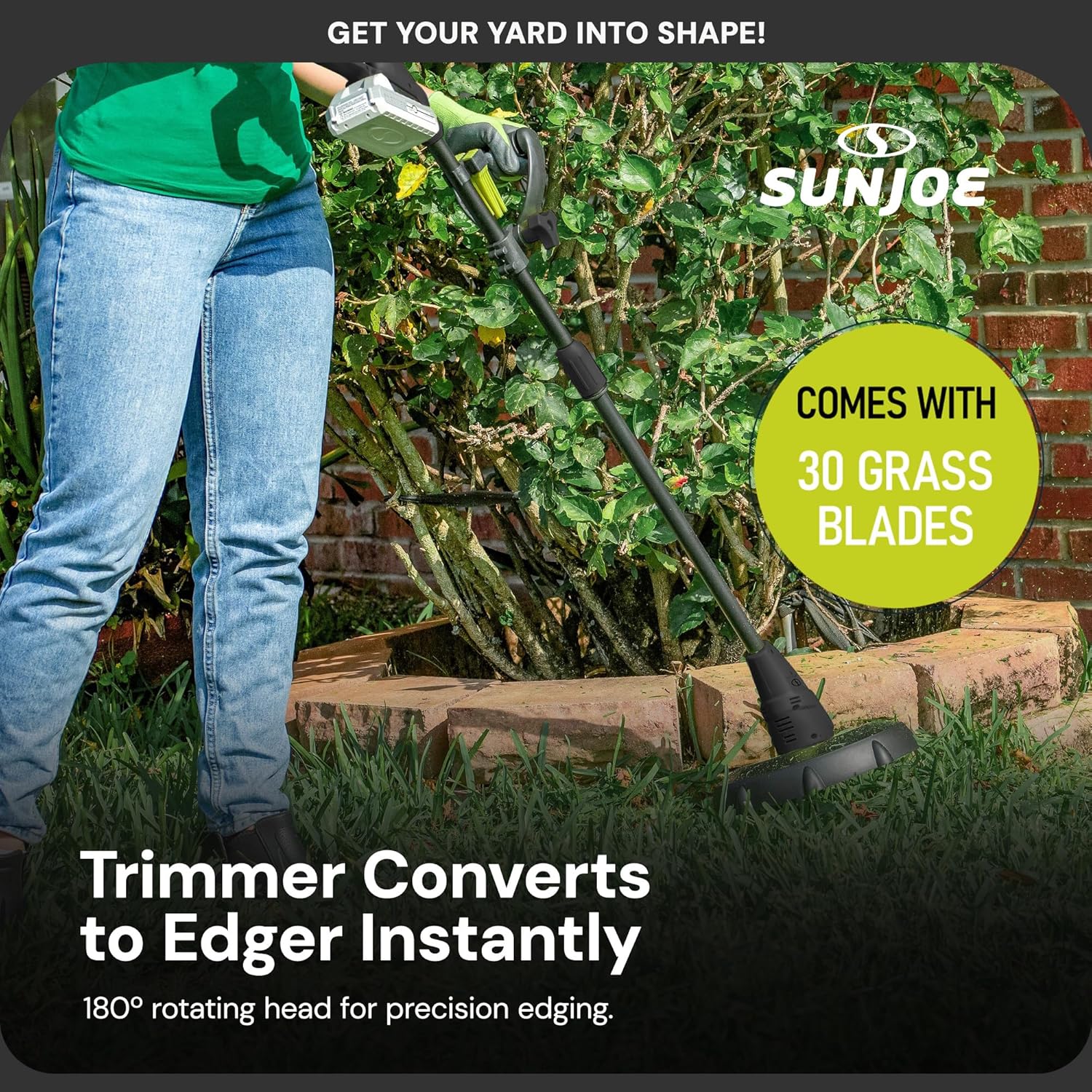 Sun Joe 24V IONMAX Cordless Leaf Blower, Grass and Hedge Trimmer Outdoor Garden Combo Power Tool Kit with Batteries and Charger, 24V-GT4MAX-LTE