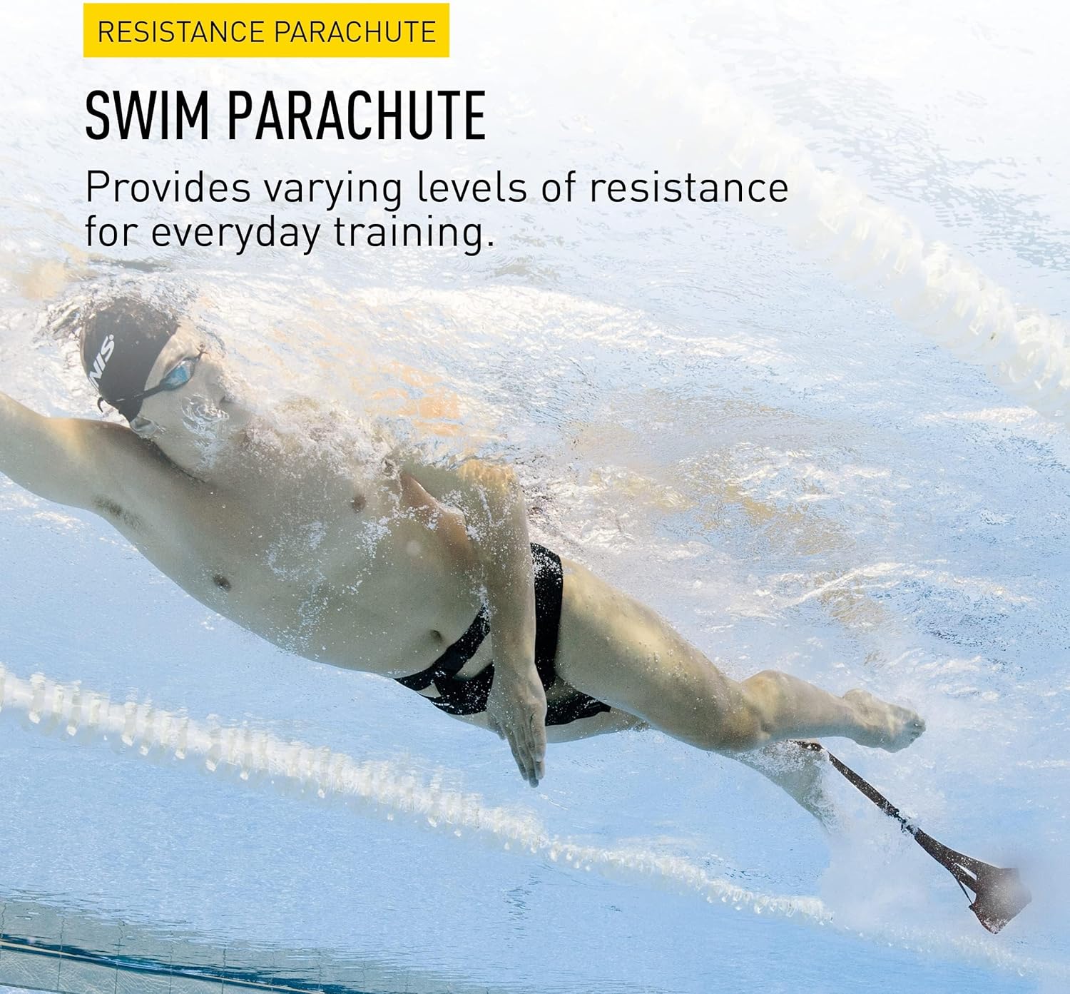 FINIS Swim Parachute for Resistance Training - Builds Strength & Endurance - Adjustable Belt