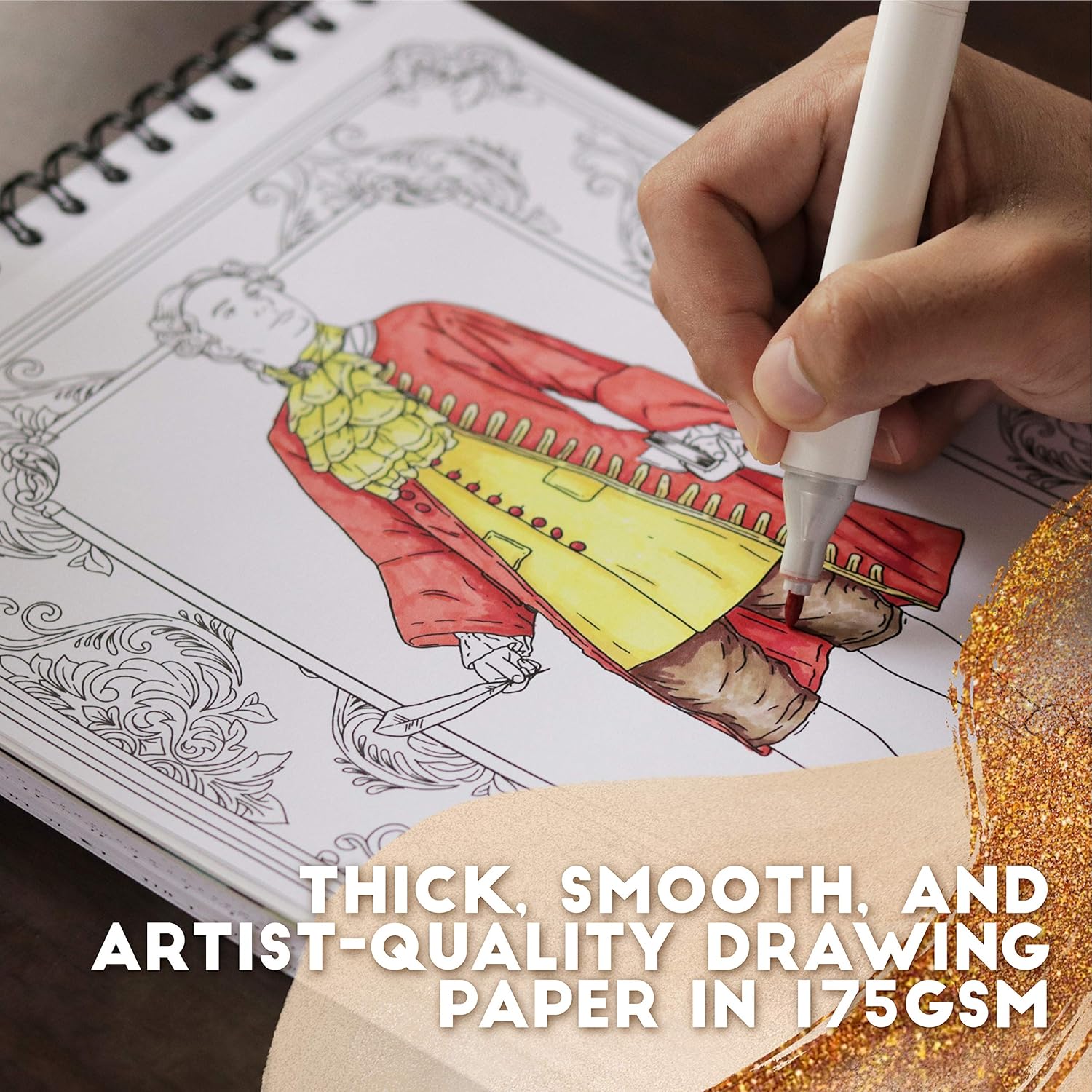 ColorI Fashio Throug Th Age Adul Colorin Boo 5 Single-Side Designs Thic Smoot Paper La Fla Hardbac Covers Spira Bound US Printed Fashio Page t Color