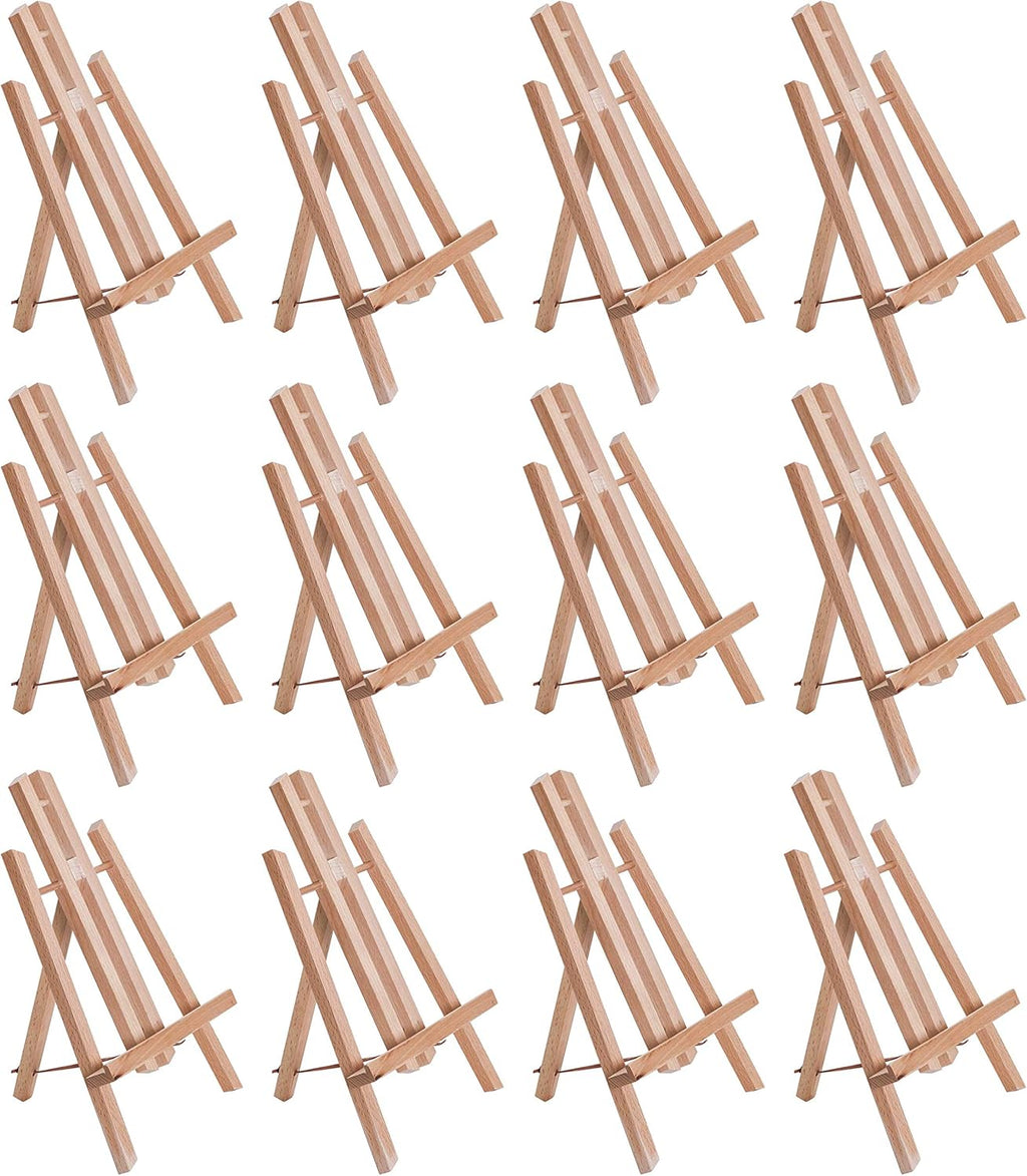 U.S. Art Supply 11inch Small Tabletop Display Easel - Beechwood Artist A-Frame Display Stand, Wooden Easel for Painting, Canvas Stand, (Pack of 1) Classrooms Events Photo Picture Sign Holder