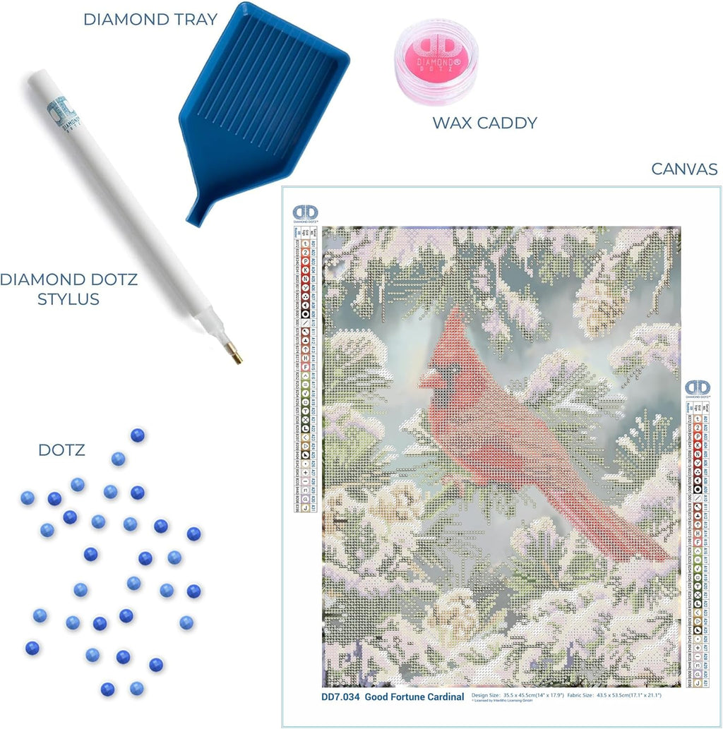 DIAMON DOT Goo Fortun Cardina Diamon Paintin Kit fo Adult Diamon Ar Kit Relaxin Creativ Craf Ki wit Dot Gem 17.9x14