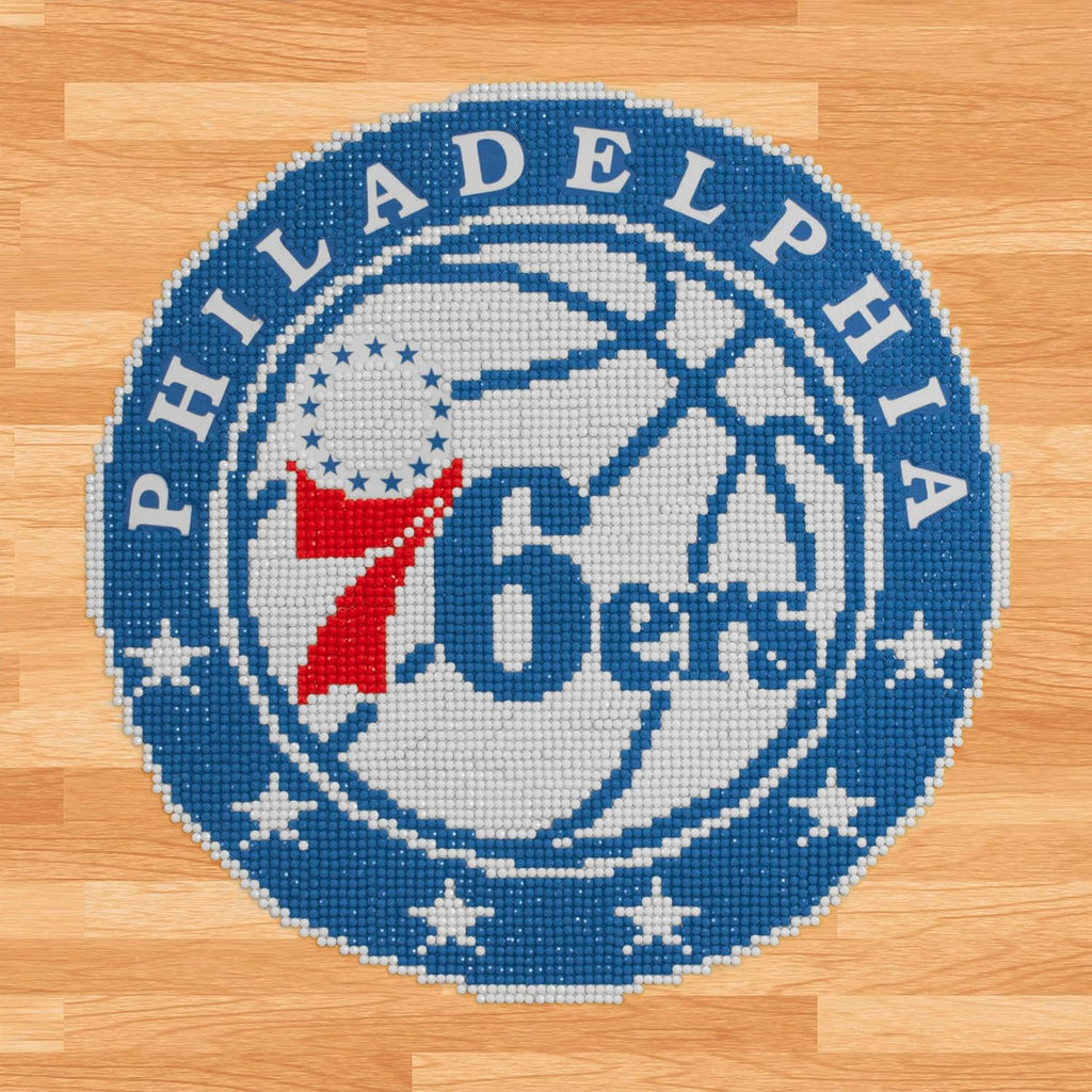 DIAMON DOT NB Philadelphi 76ers Basketbal Diamon Paintin Kit fo Adult Diamon Ar Kit Relaxin Creativ Craf Ki wit Dot Gem 12.6inchx12.6inch