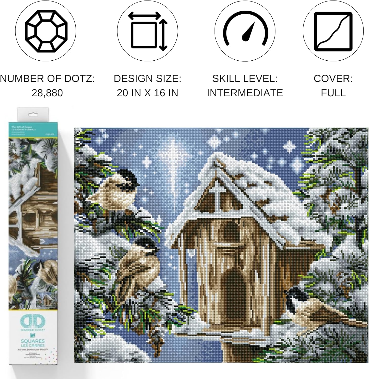 DIAMON DOT Th Gif o Peac Diamon Paintin Kit fo Adult Diamon Ar Kit Relaxin Creativ Craf Ki wit Dot Gem 20x16