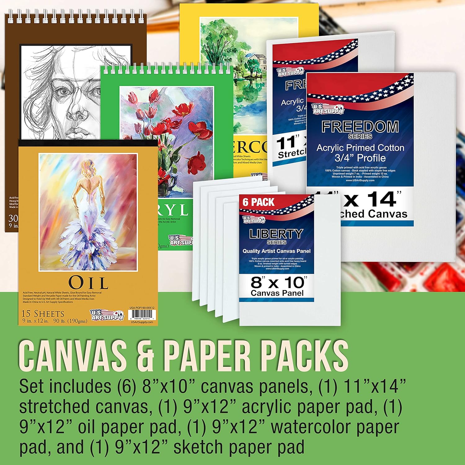 U.S Ar Suppl 133-Piec Artis Paintin Ki Aluminu Woo Easel 2 Eac (Acrylic Oil Watercolo Paints) Canvases 4 Brushes Pain Sketc Pad Paintin Kit fo Adults Gif Set
