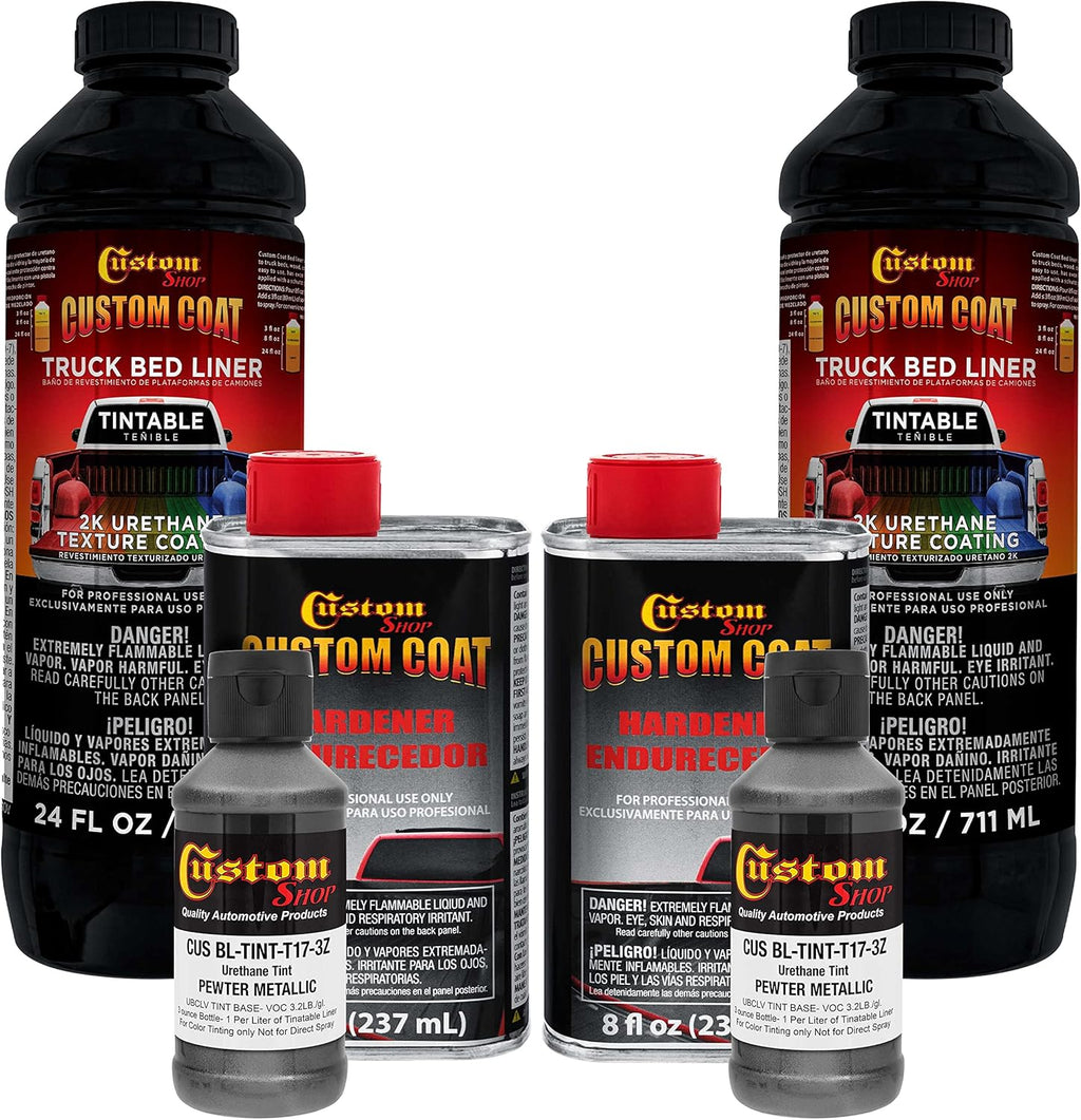Custo Coa Pewte Metalli Quar (1/ Gallon Urethan Spray-O Truc Be Line Ki Eas Mixing Jus Shake Shoo Durabl Texture Protectiv Coating Preven Sto Rus Car Aut Equipment