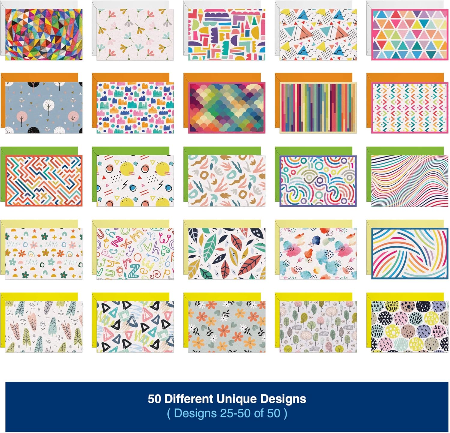 Dessi 5 Differen Blan Card Wit Envelope 4x Inc Blan Greetin Card w/Colore Envelope Gol Seals Colorfu Design N Repetition Al Occasio Not Card wit Envelope Set