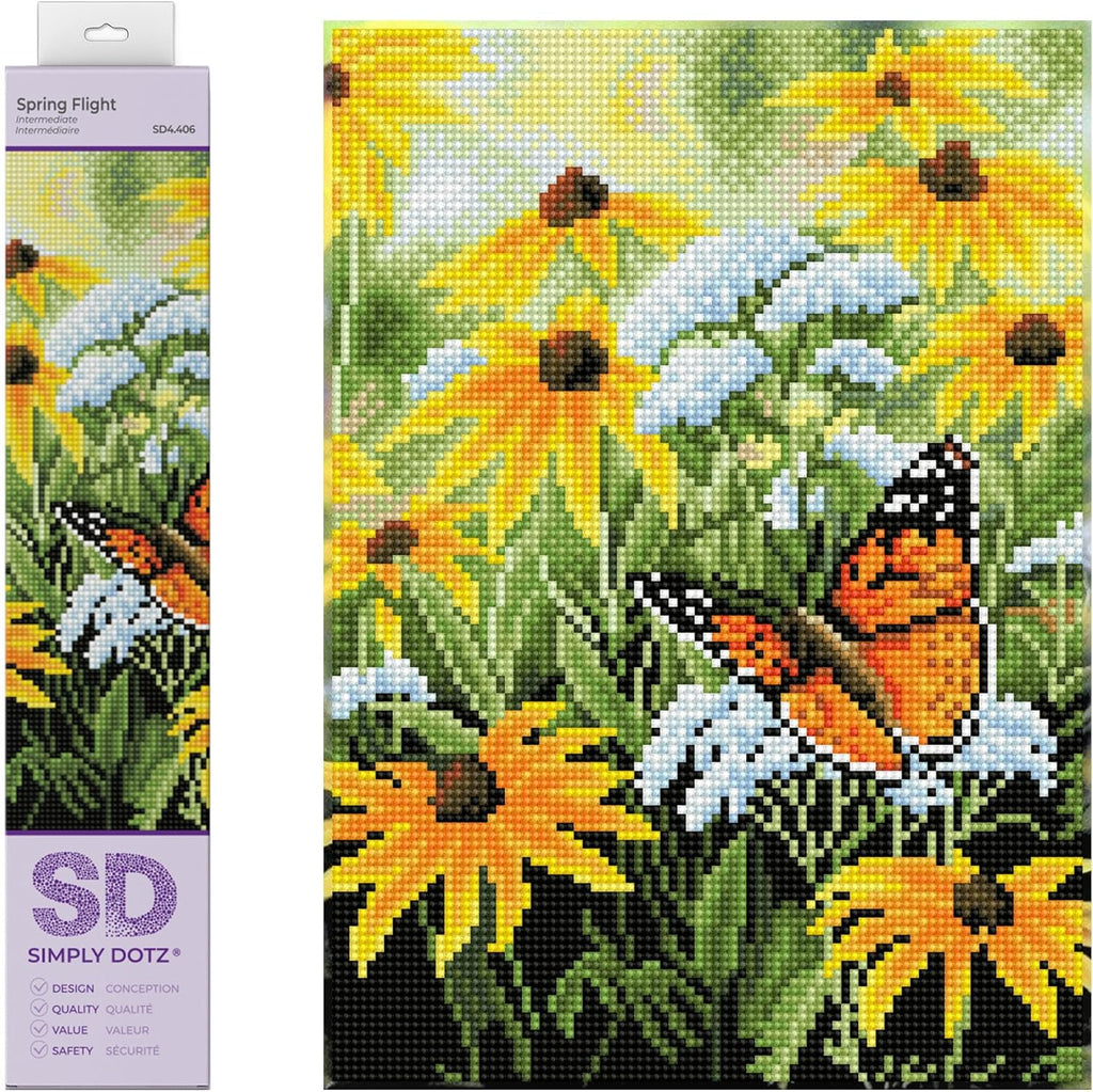 DIAMON DOT Sprin Fligh Diamon Paintin Kit fo Adult Diamon Ar Kit Relaxin Creativ Craf Ki wit Dot Gem 13.8x9.8