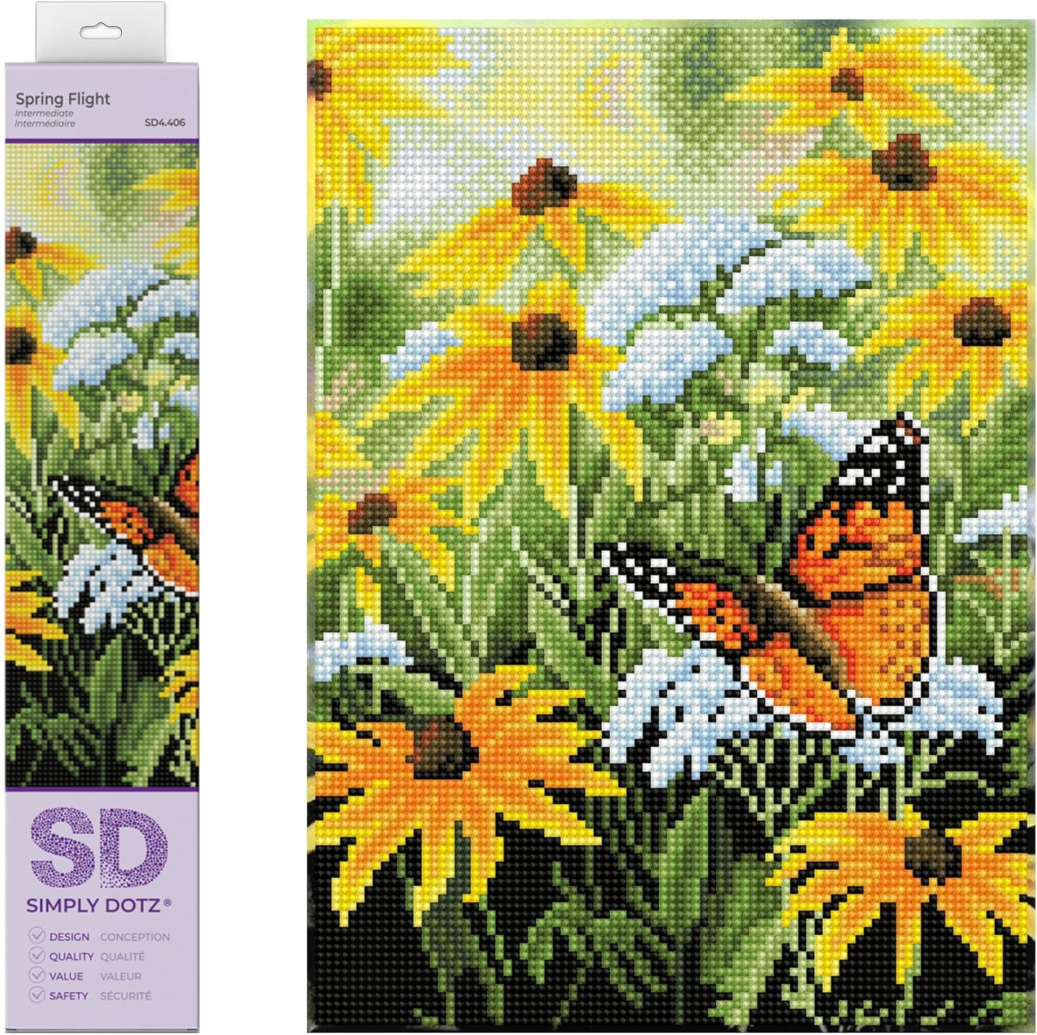 DIAMON DOT Sprin Fligh Diamon Paintin Kit fo Adult Diamon Ar Kit Relaxin Creativ Craf Ki wit Dot Gem 13.8x9.8
