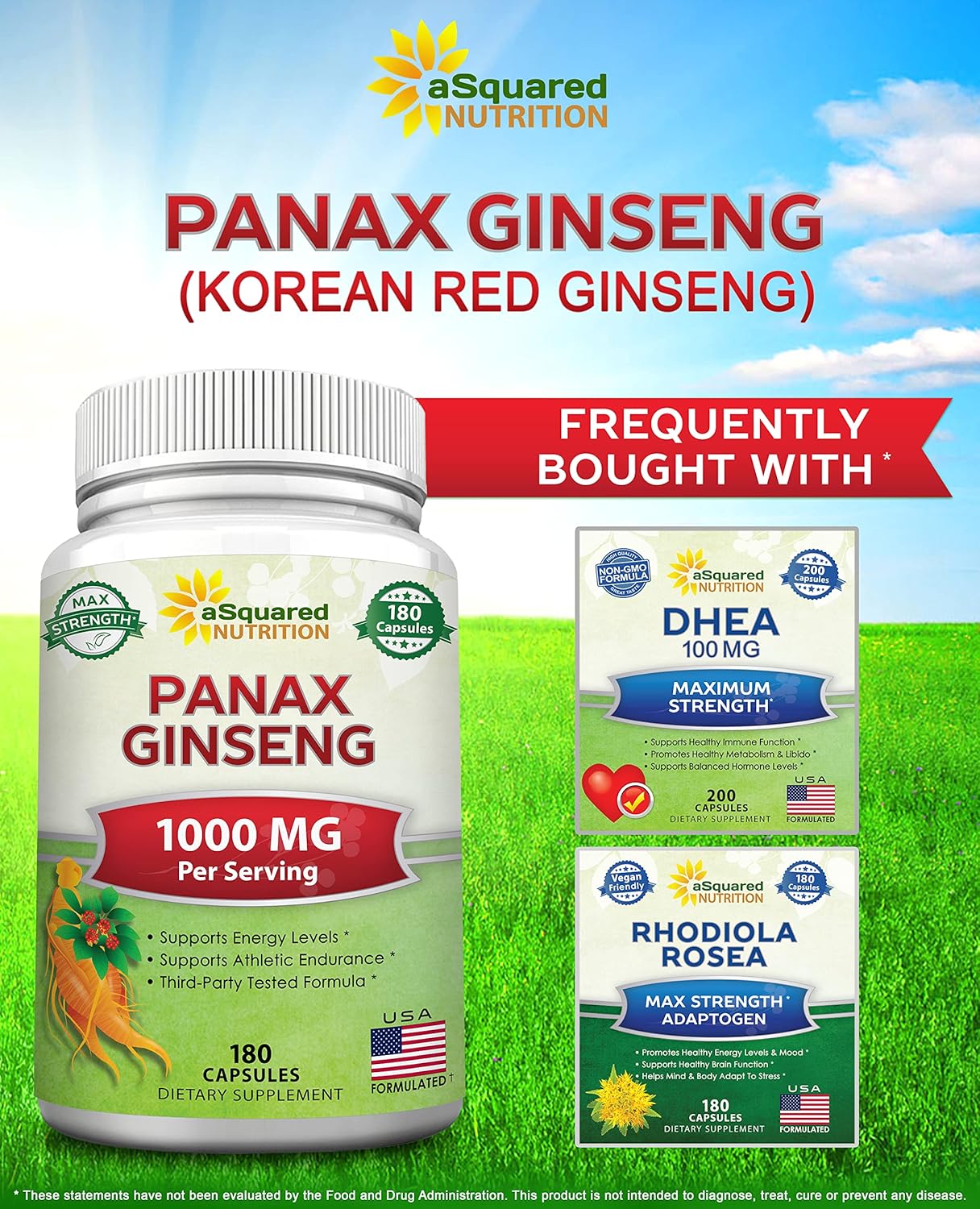 aSquare Nutritio Re Korea Pana Ginsen (1000m Ma Strength 18 Capsule Roo Extrac Complex Asia Powde Supplement Hig Dosag Ginsenoside i Seeds Table Pill fo Wome Men-Se Health