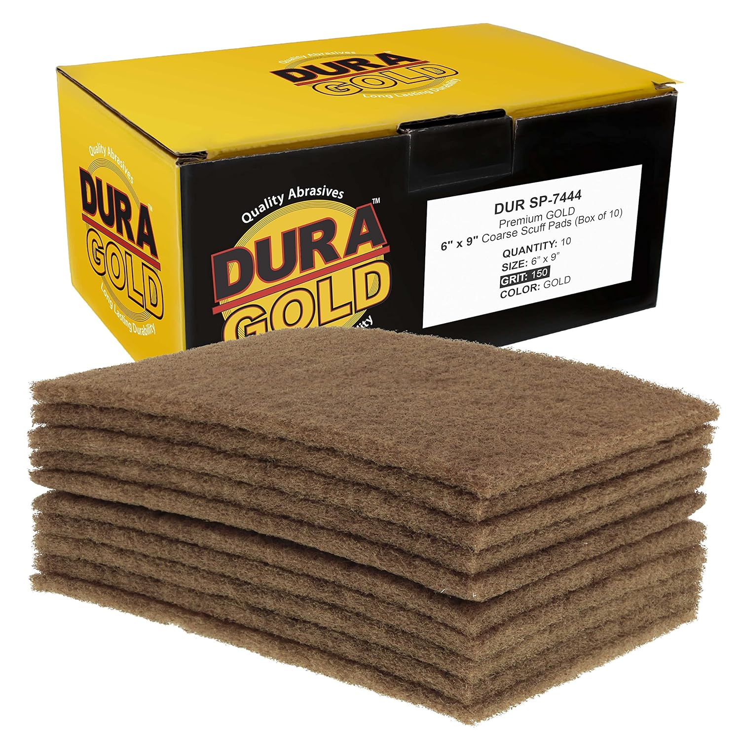 Dura-Gold Premium 6inch x 9inch Maroon General Purpose Scuff Pads, Box of 10 - Scuffing, Scouring, Sanding, Paint Primer Prep Adhesion Scratch - Surface Preparation Automotive Car Auto Body Woodworking Wood