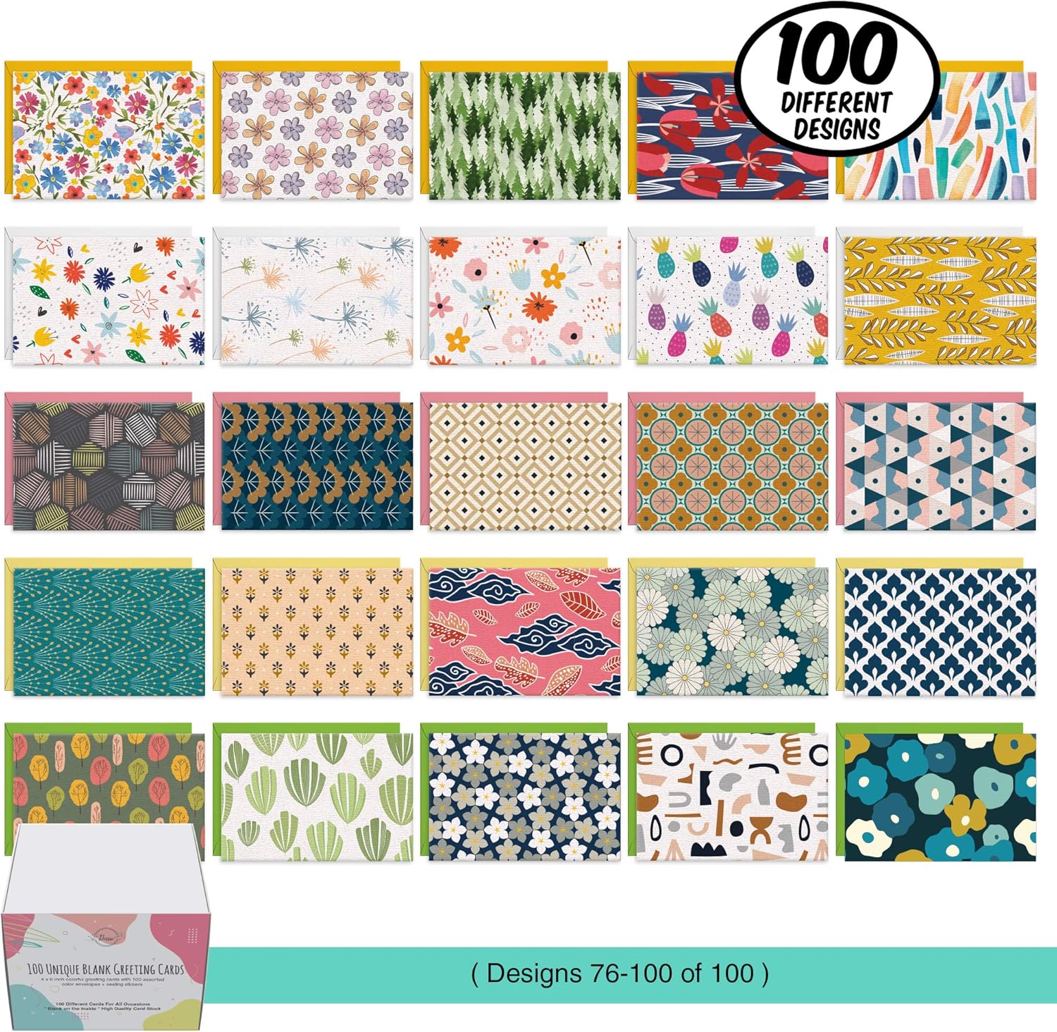 Dessi 10 Uniqu Blan Card Wit Envelope 4x Al Occasio Blan Greetin Card w/Colore Envelope Gol Seals N Repetition Not Card wit Envelope Set