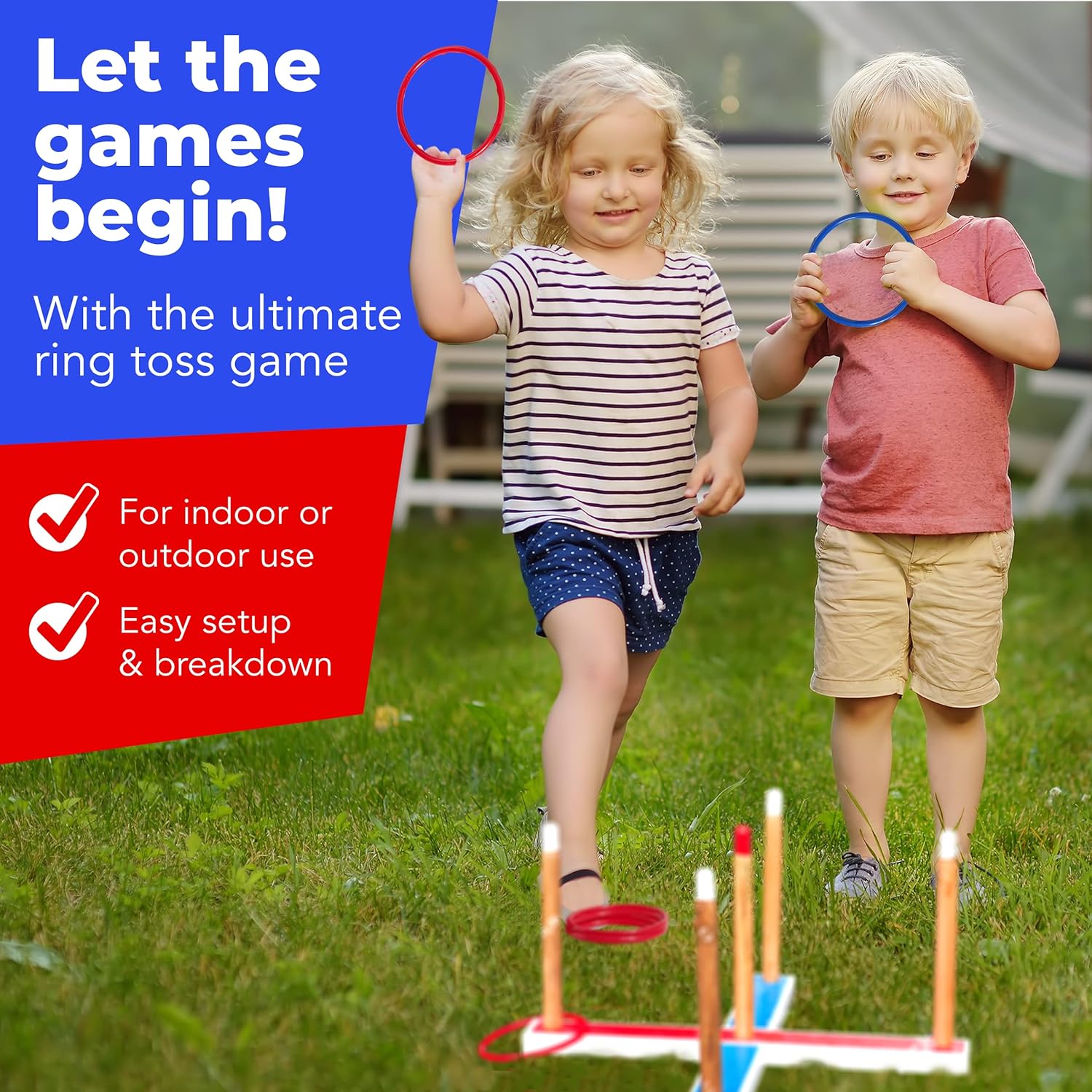 Elit Sport Rin Tos Game fo Kid Outdoo Yar Gam fo Adult Famil Backyar Toys Outdoo Game Backyar Games Law Game fo Kid Age 4-8