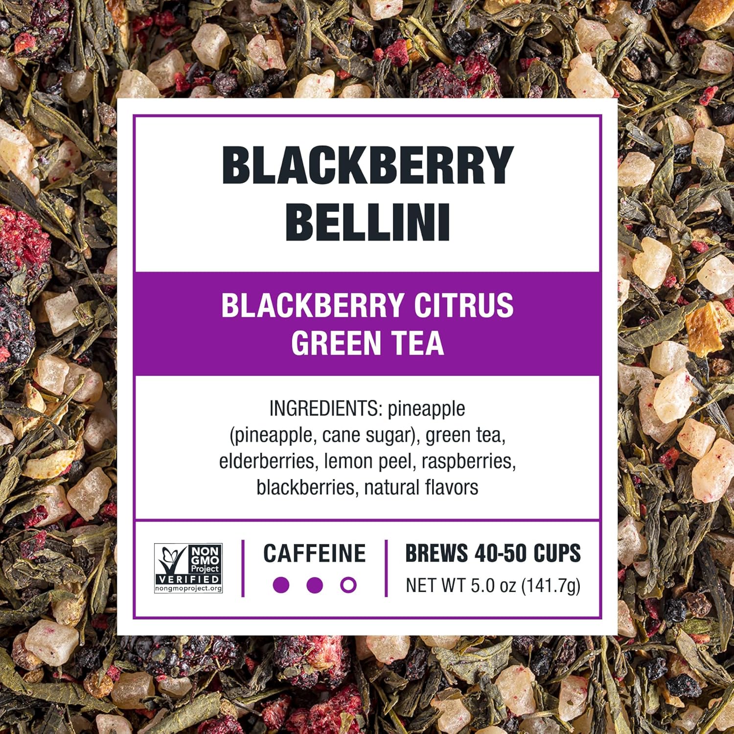 Tiesta Tea - Blackberry Bellini, Premium Loose Leaf Blend, Blackberry Citrus Green Tea, Premium Blend, Medium Caffeine Green Tea, Hot or Iced, 50 Cups, 5 Ounce Refillable Tin
