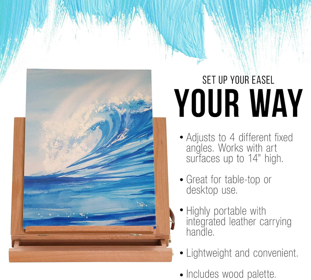 U.S Ar Suppl Solan Adjustabl Woo Ar Easel Portabl Beechwoo Tableto Ease wit Storag Drawe Palett fo Paintin Drawing Artis Desktop