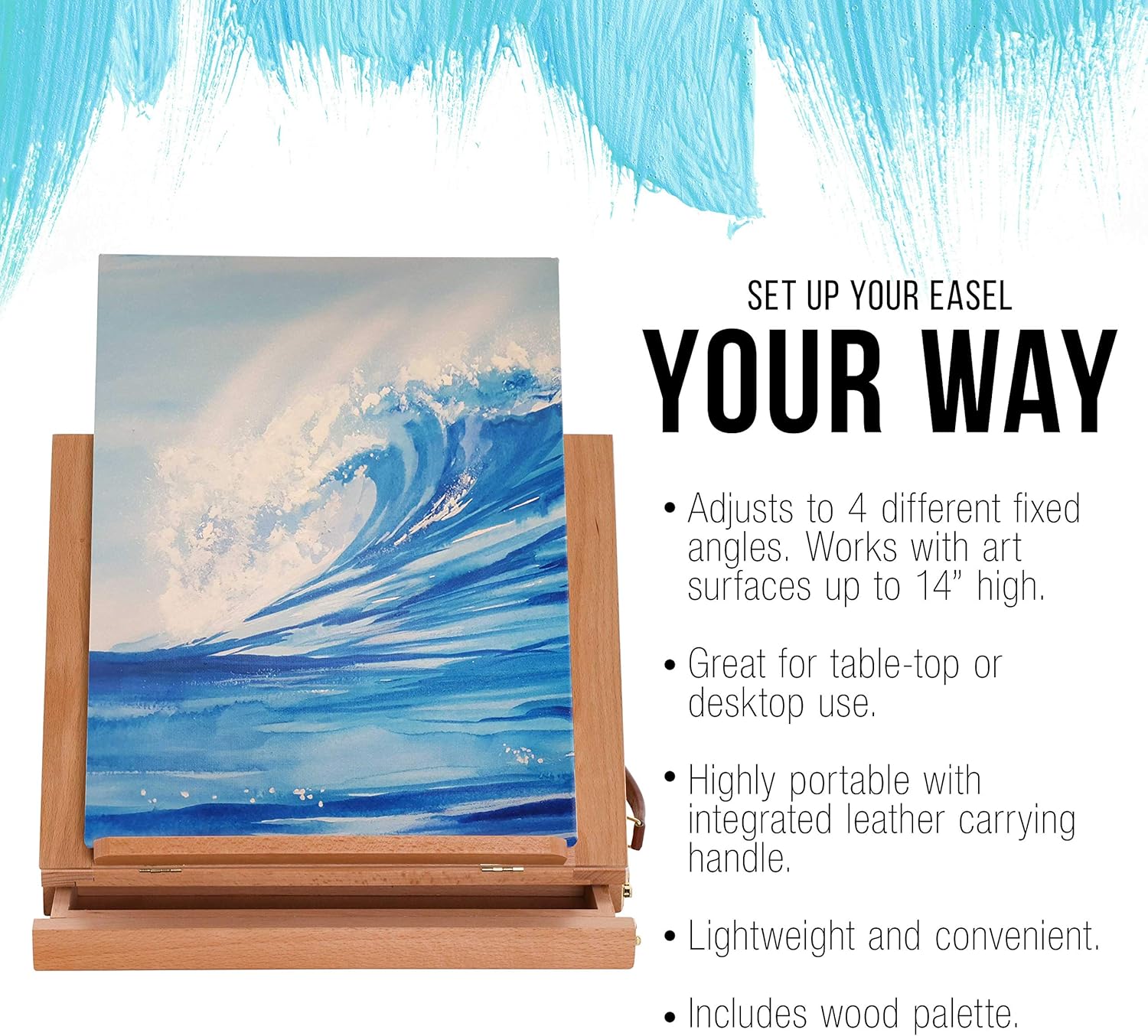 U.S Ar Suppl Solan Adjustabl Woo Ar Easel Portabl Beechwoo Tableto Ease wit Storag Drawe Palett fo Paintin Drawing Artis Desktop