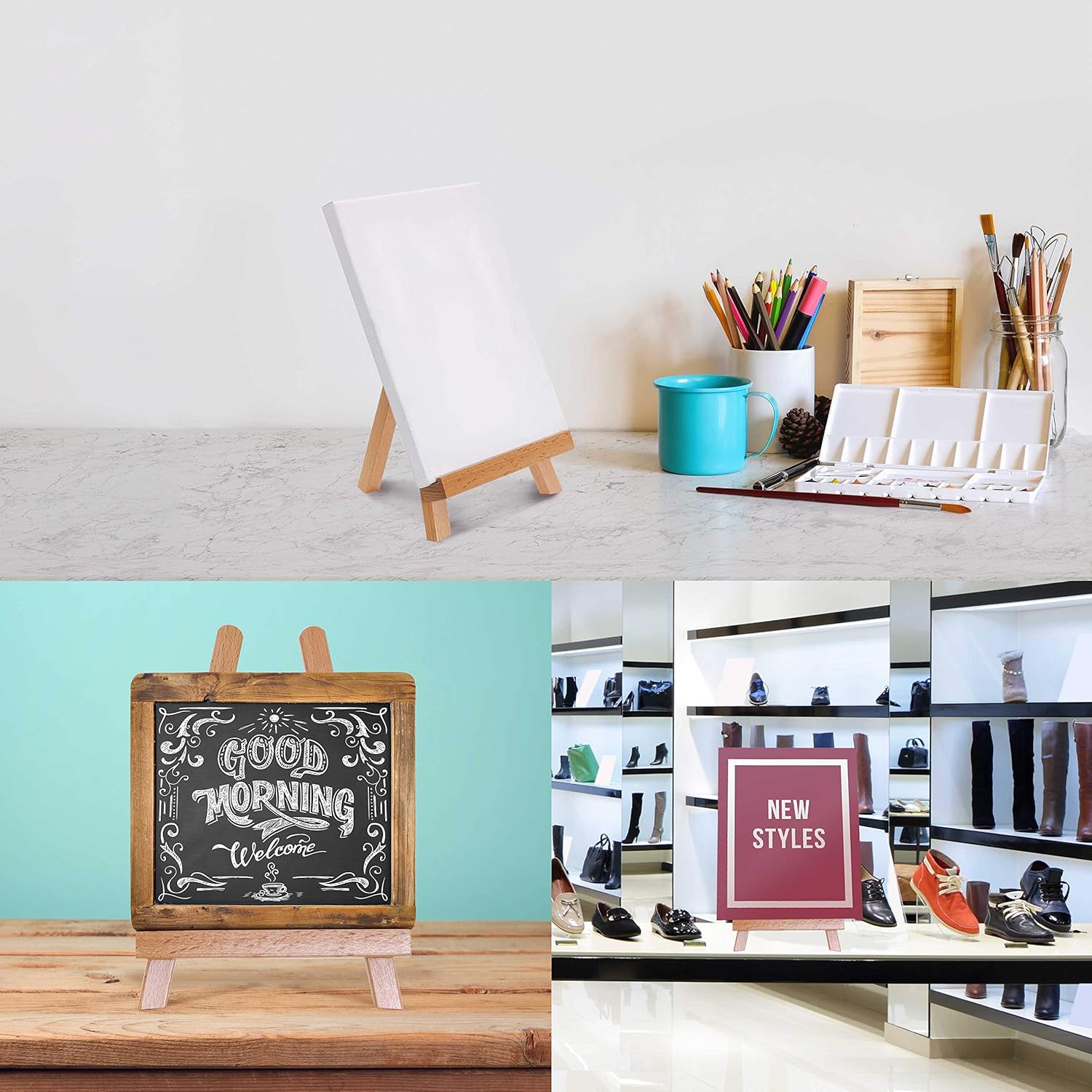 U Ar Suppl 8inc 8inc Stretche Canva wit 10.5inc Smal Woode Tableto Ease Ki ( Pack fo Paintin an Displa Stan A-Fram Tabl To Easel Canva Holder